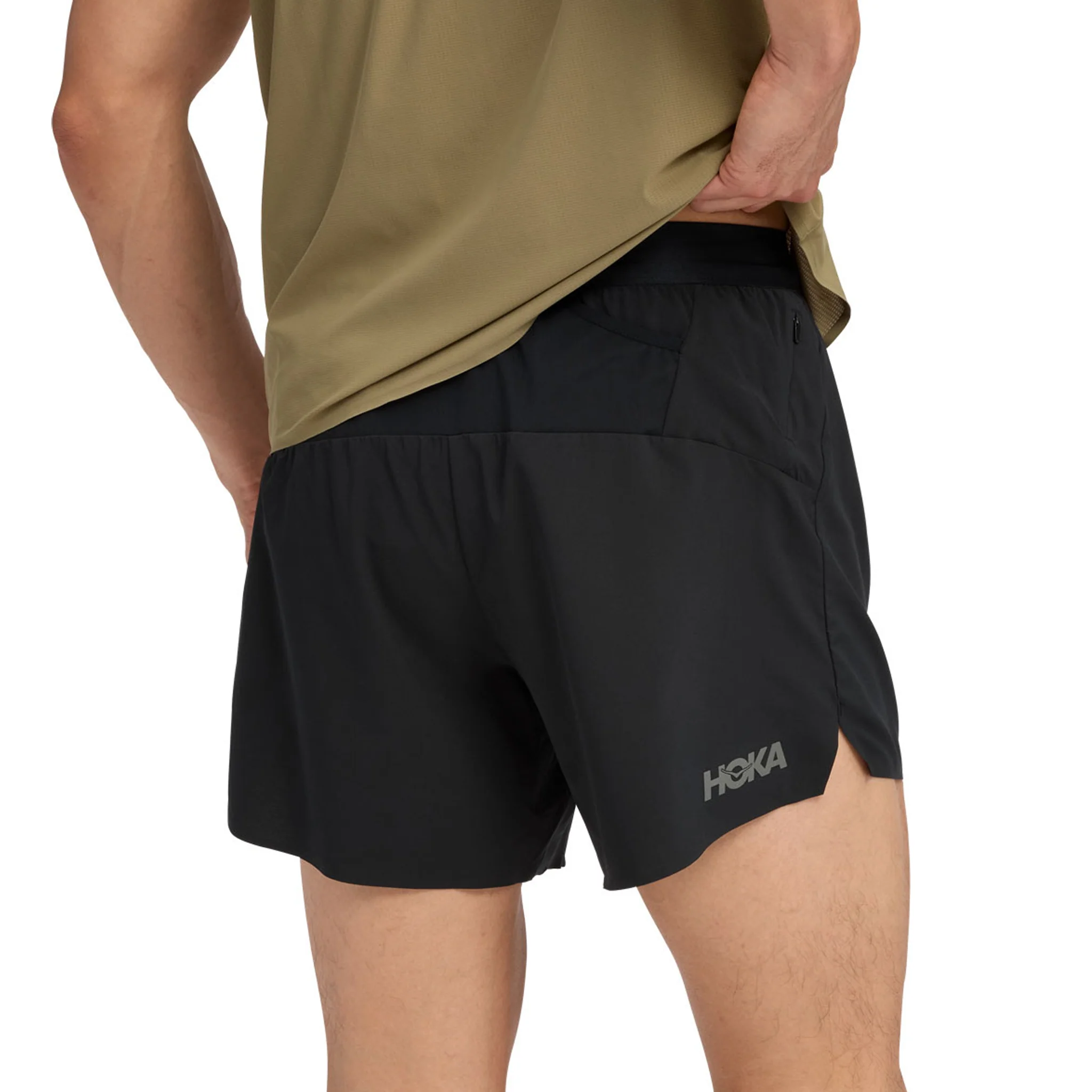 Hoka Mens Glide 5" Short with Brief - Black - Image 2
