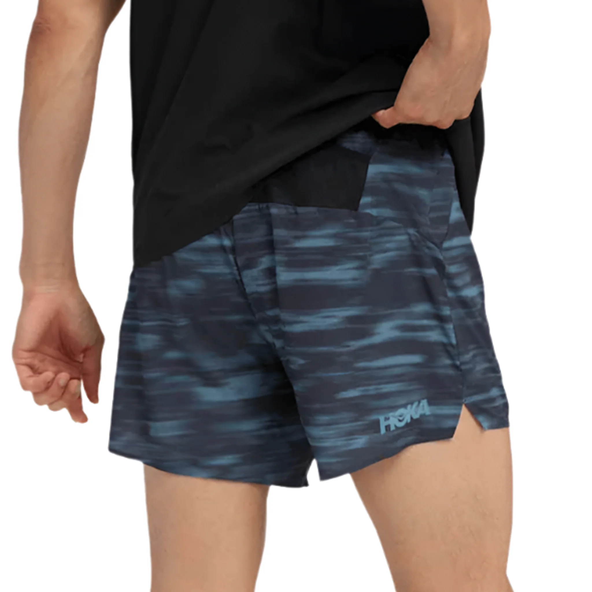 Hoka Mens Glide 5" Short with Brief - Blue Blurr - Image 2