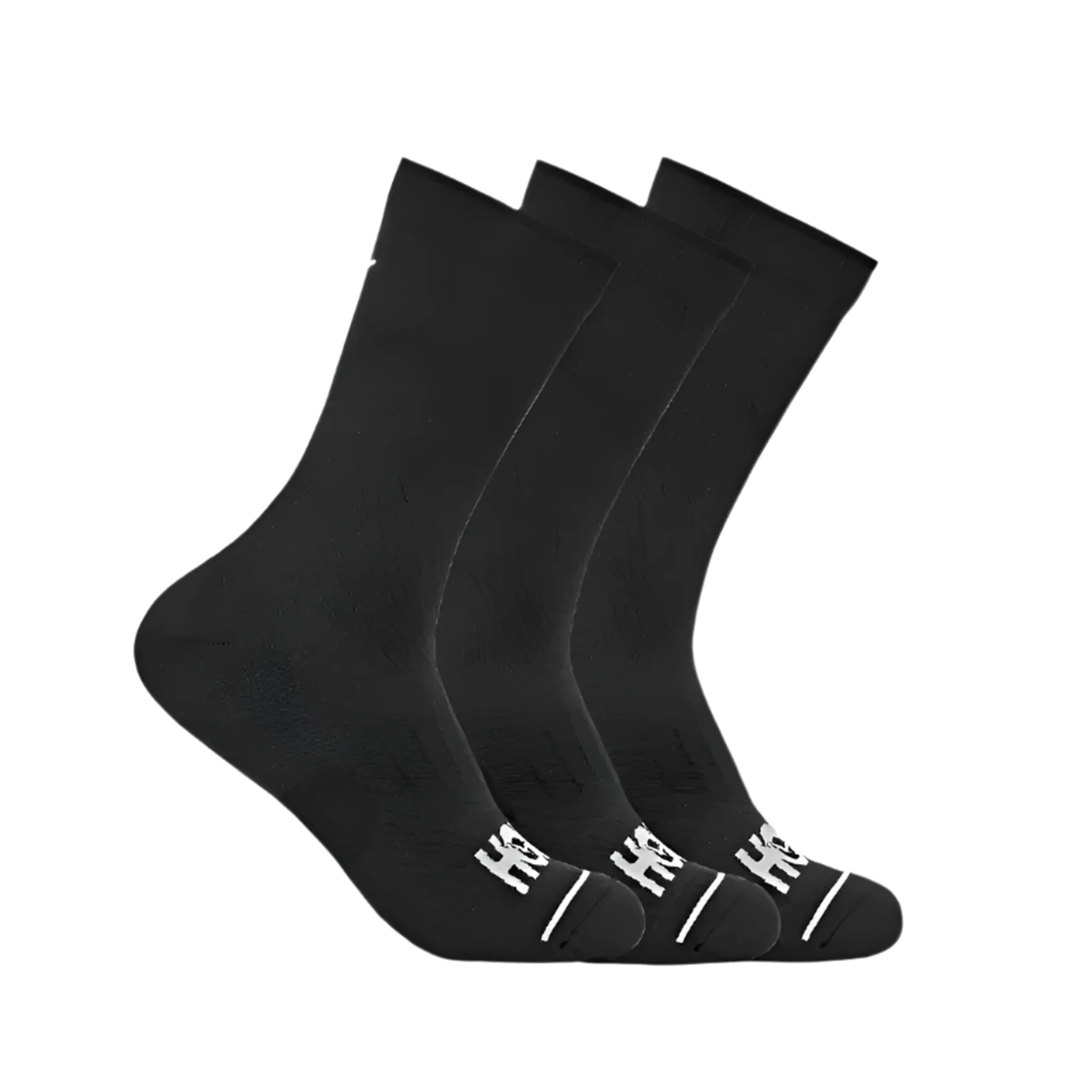 Hoka Unisex Crew Run Sock 3-Pack - Black/Black/Black