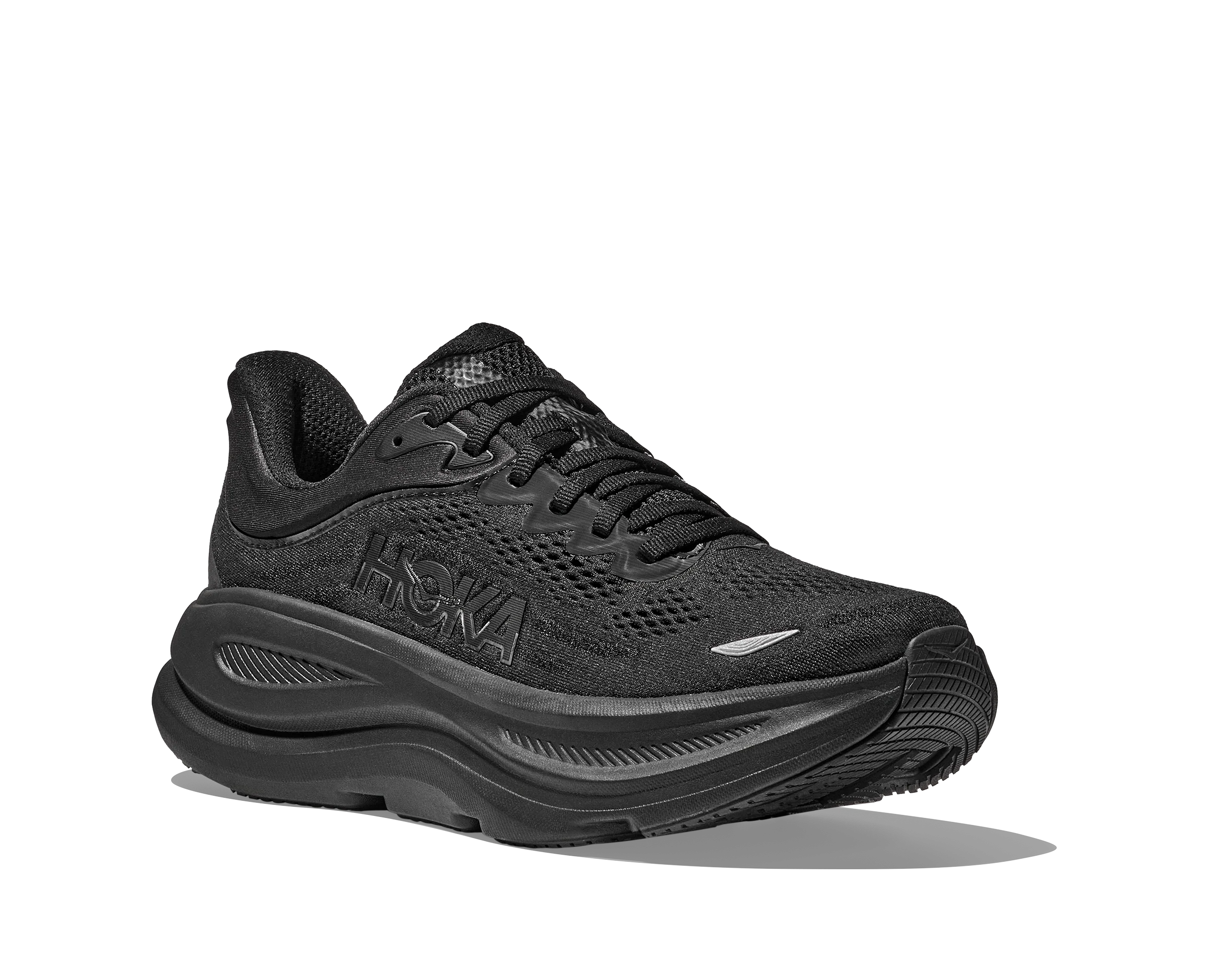 Hoka Womens Bondi 9 Wide - D Width - Black/Black - Neutral - AW25 - Image 7