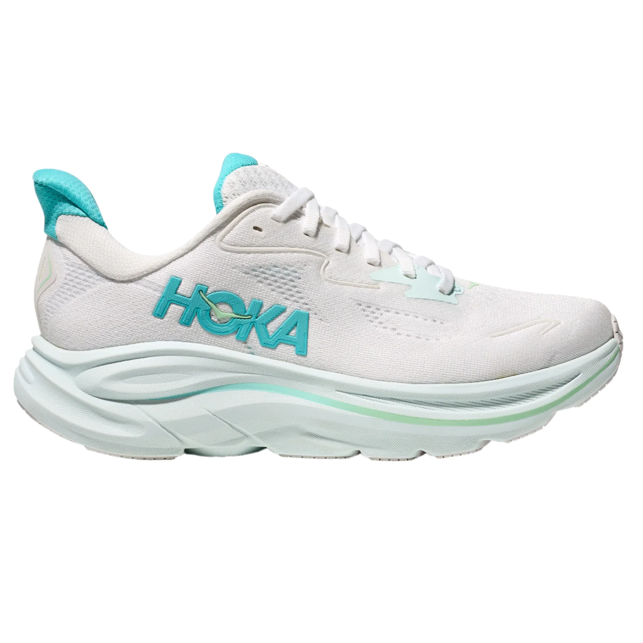 Hoka Womens Clifton 10 Wide - D Width - White/Cielo Blue - Neutral - SS25