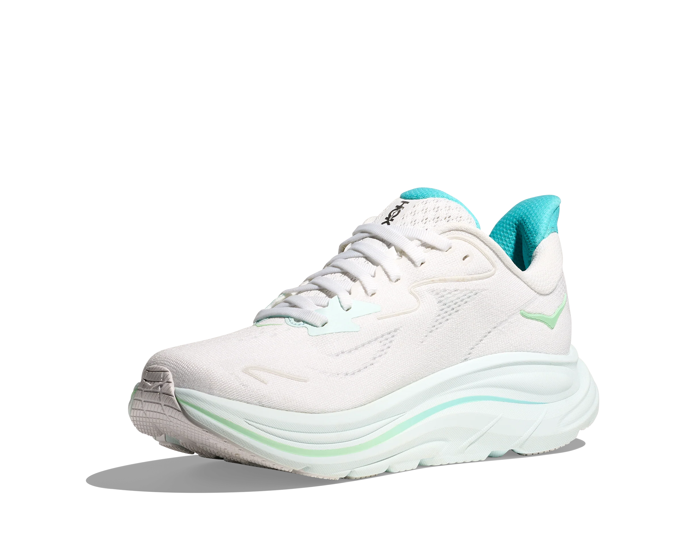 Hoka Womens Clifton 10 Wide - D Width - White/Cielo Blue - Neutral - SS25 - Image 4