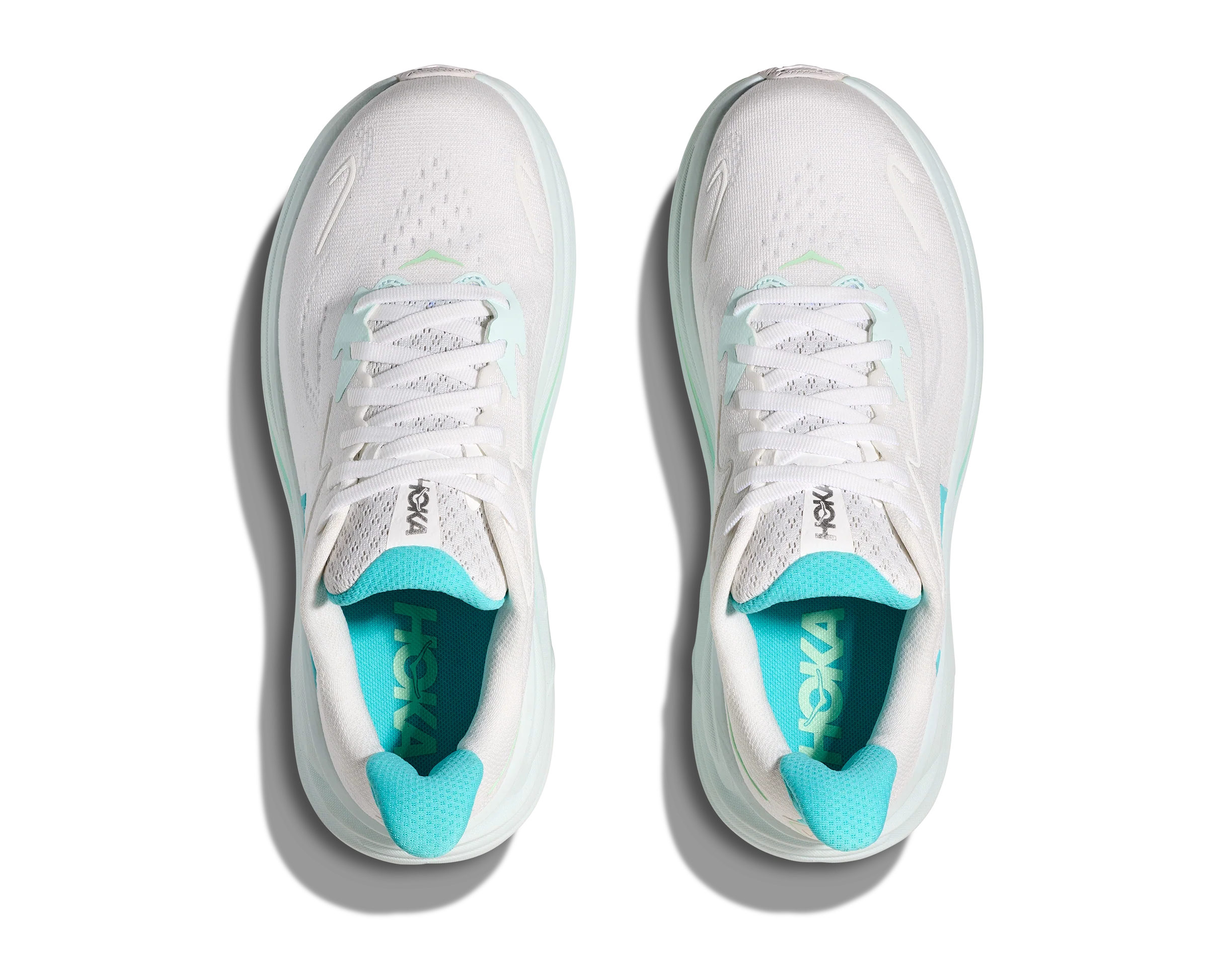 Hoka Womens Clifton 10 Wide - D Width - White/Cielo Blue - Neutral - SS25 - Image 6