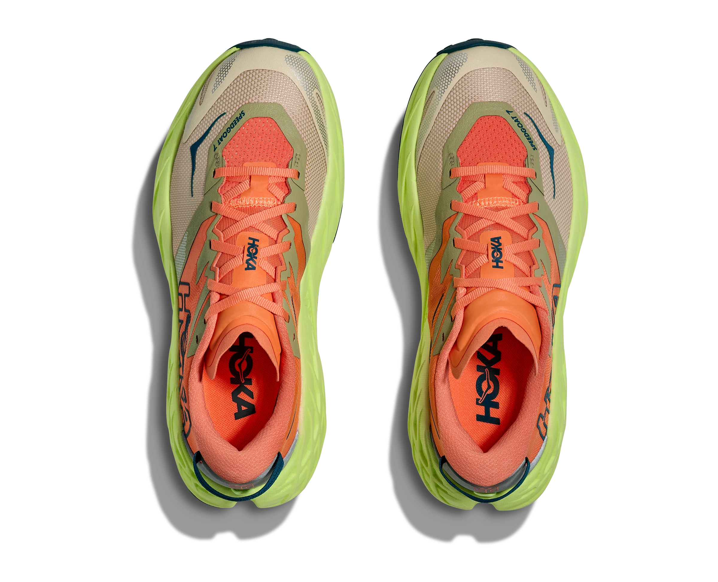 Hoka Womens Speedgoat 7 - Persimmon/Neon Yuzu - Trail - SS26 - Image 3