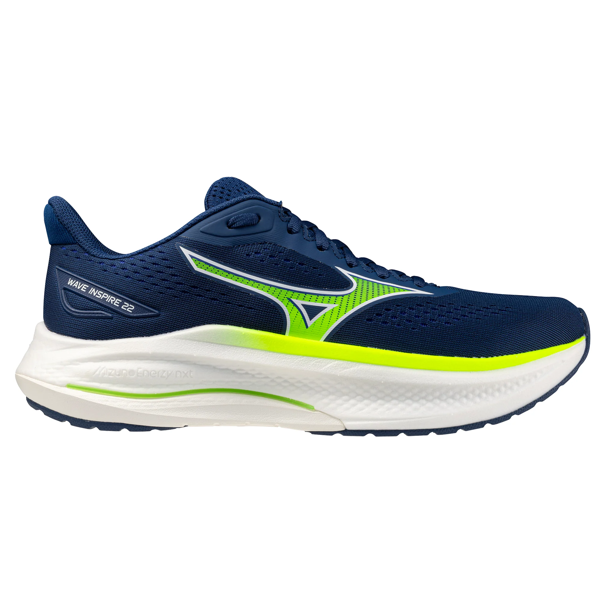 Mizuno Mens Wave Inspire 22 - Estate Blue/Lightning Yellow/Lightning Yellow - Stability - SS26