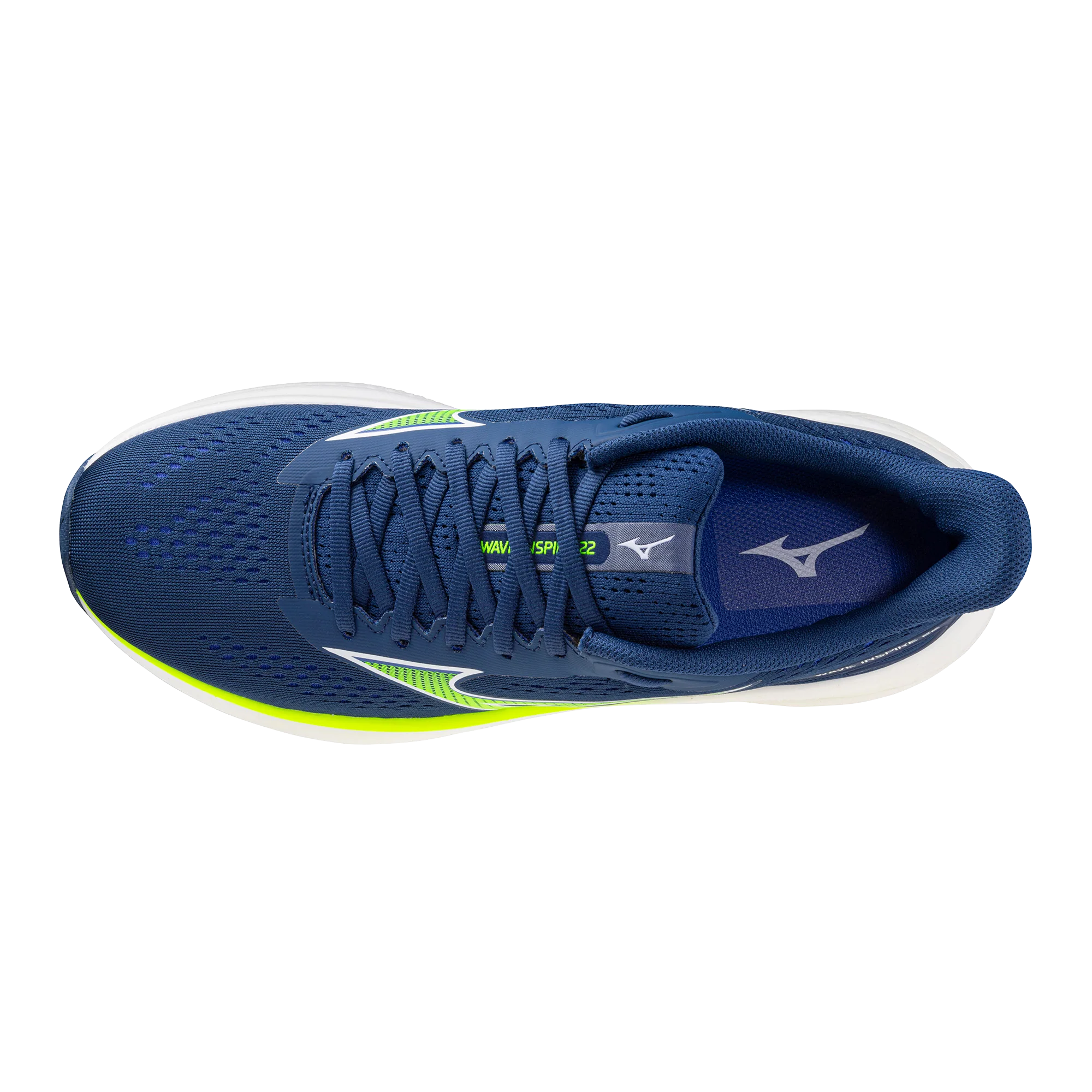 Mizuno Mens Wave Inspire 22 - Estate Blue/Lightning Yellow/Lightning Yellow - Stability - SS26 - Image 4