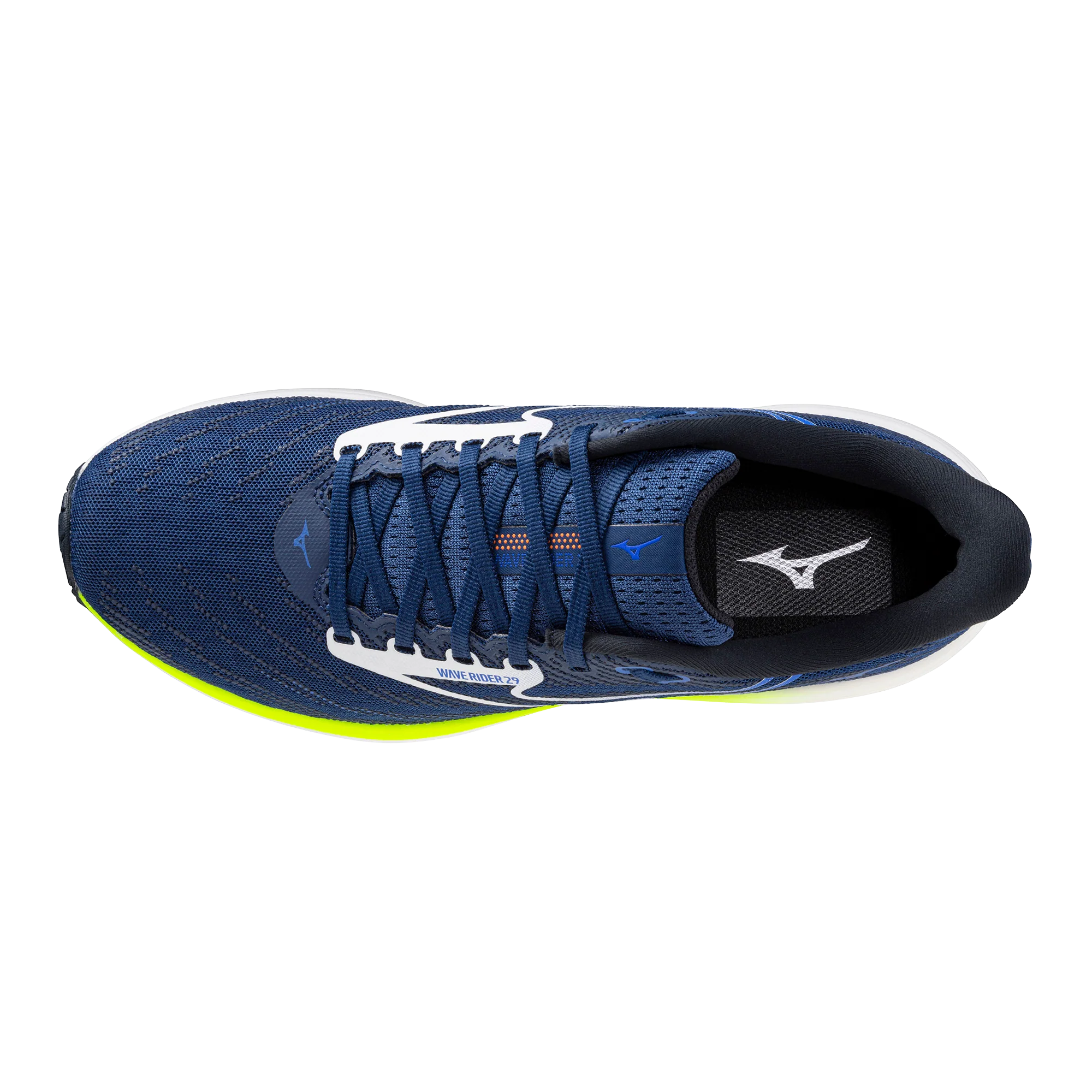 Mizuno Mens Wave Rider 29 - Estate Blue/White/Lightning Yellow - Neutral - SS26 - Image 4