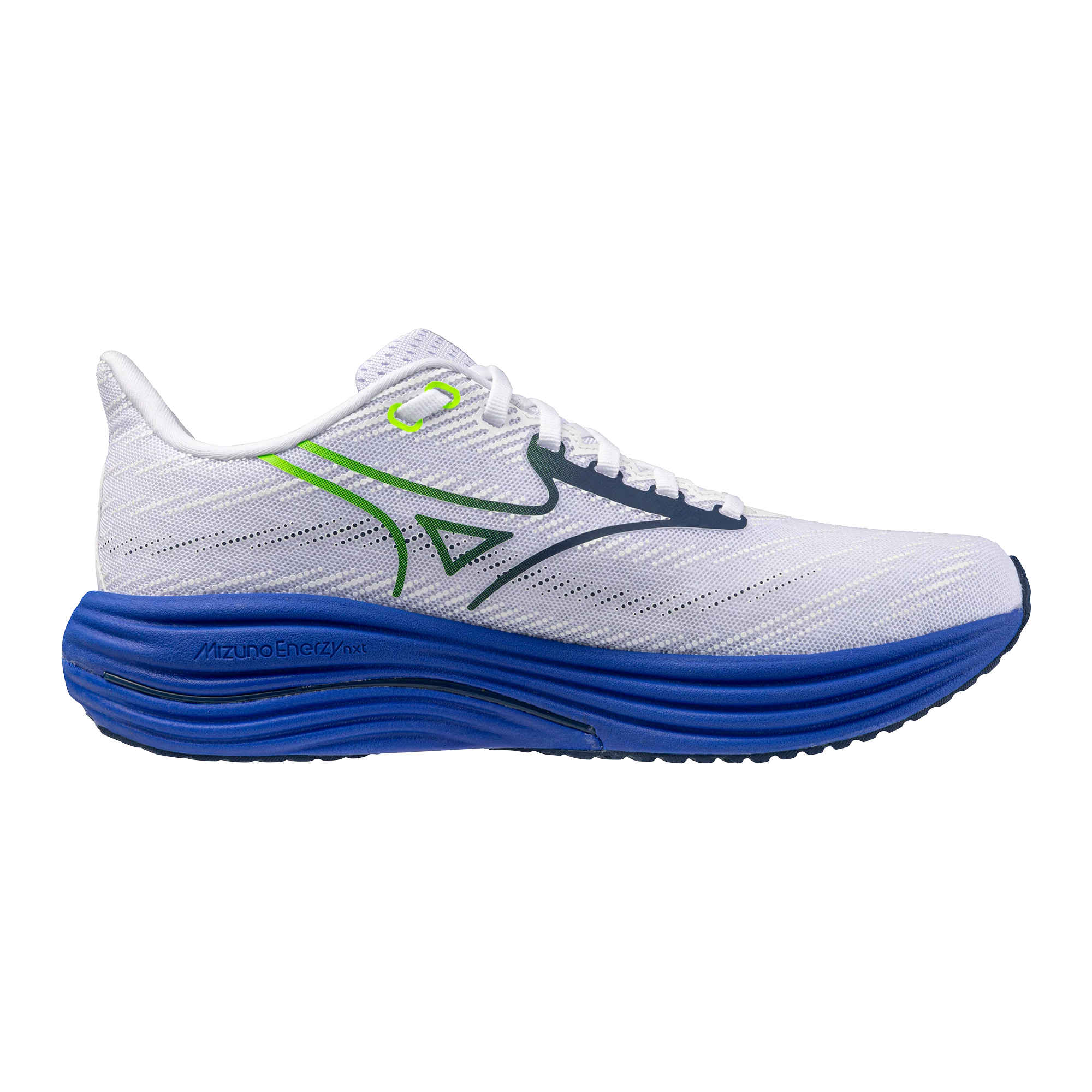 Mizuno Mens Wave Rider 29 - White/Estate Blue/Lightning Yellow - Neutral - SS26 - Image 4