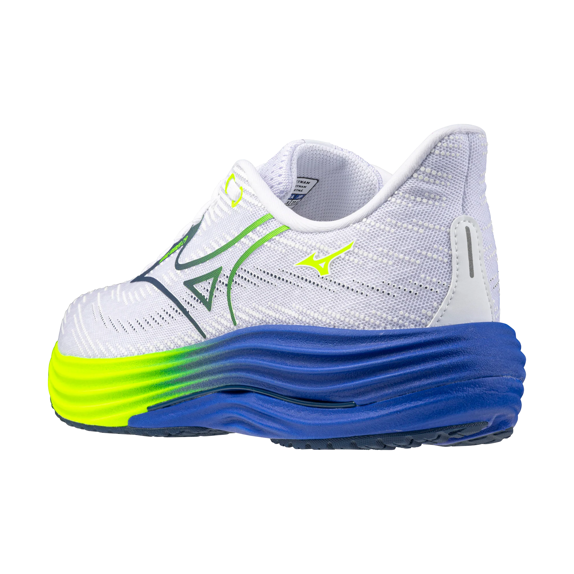 Mizuno Mens Wave Rider 29 - White/Estate Blue/Lightning Yellow - Neutral - SS26 - Image 8