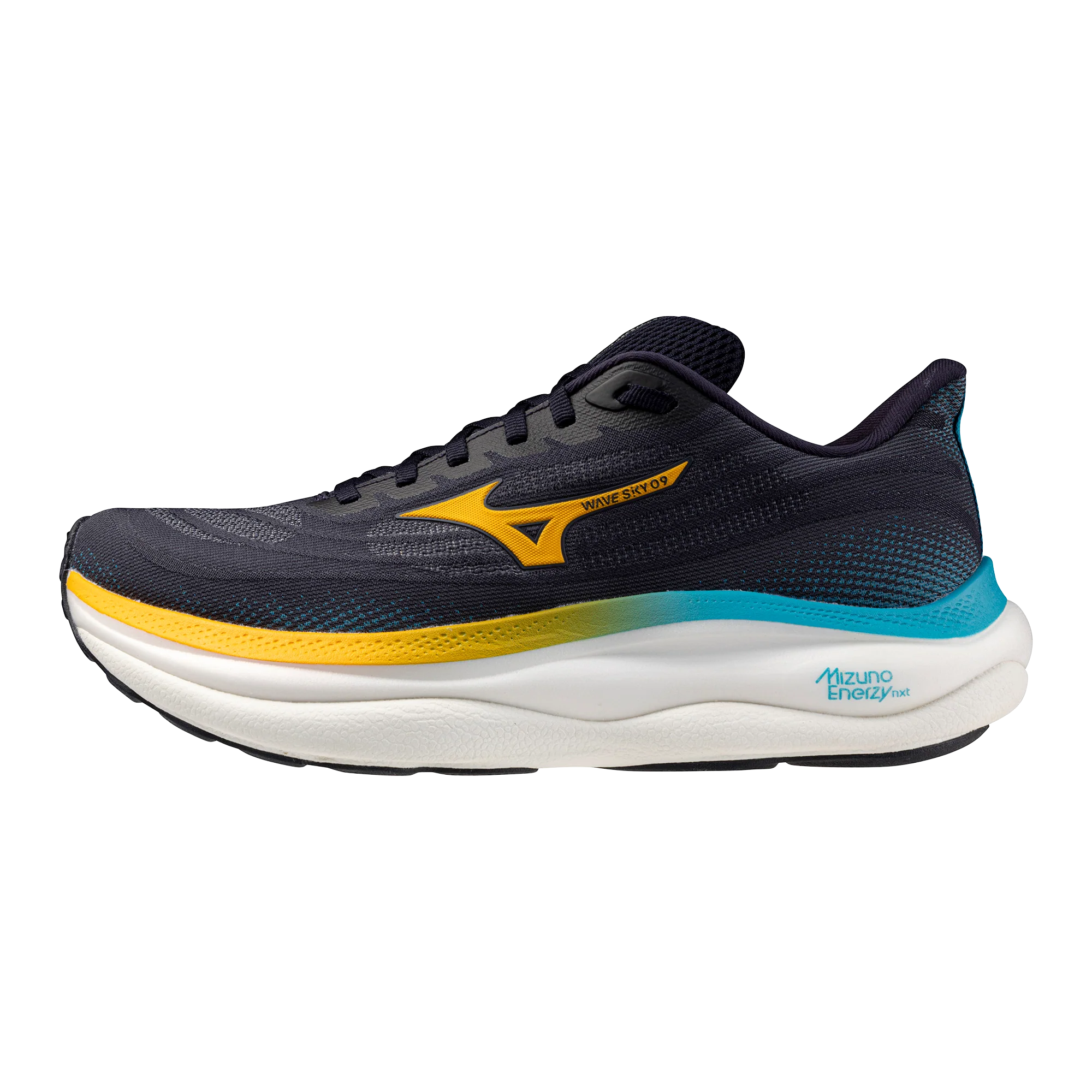 Mizuno Mens Wave Sky 9 - Baritone Blue/Citrus/Capri Breeze - Neutral - AW25 - Image 7