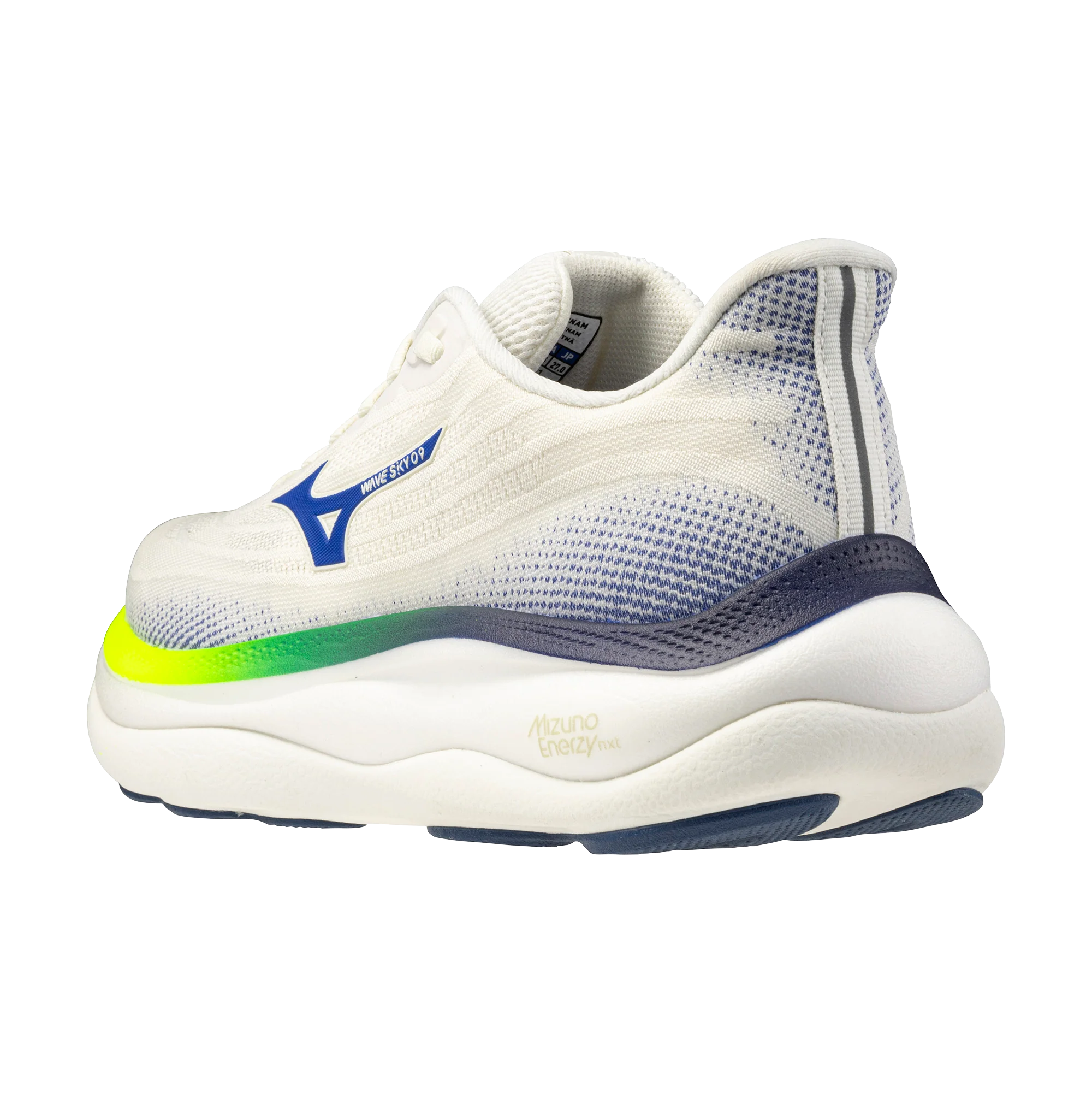 Mizuno Mens Wave Sky 9 - Snow White/Surf the Web/Lightning Yellow - Neutral - SS26 - Image 5
