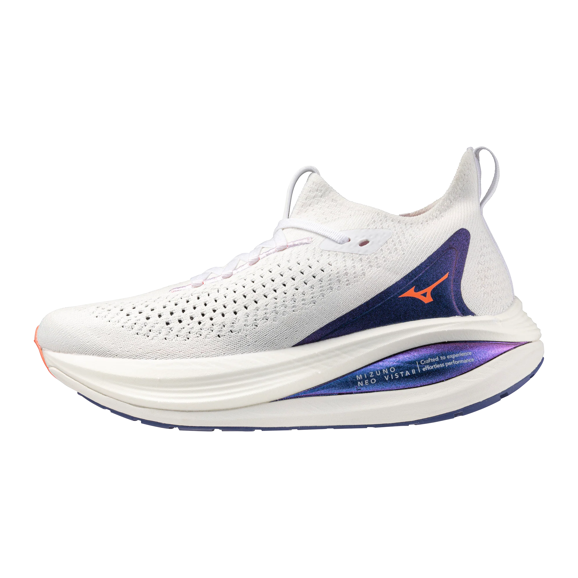 Mizuno Womens Neo Vista 2 - White/Striking Coral/Iris Bloom - Neutral - AW25 - Image 3