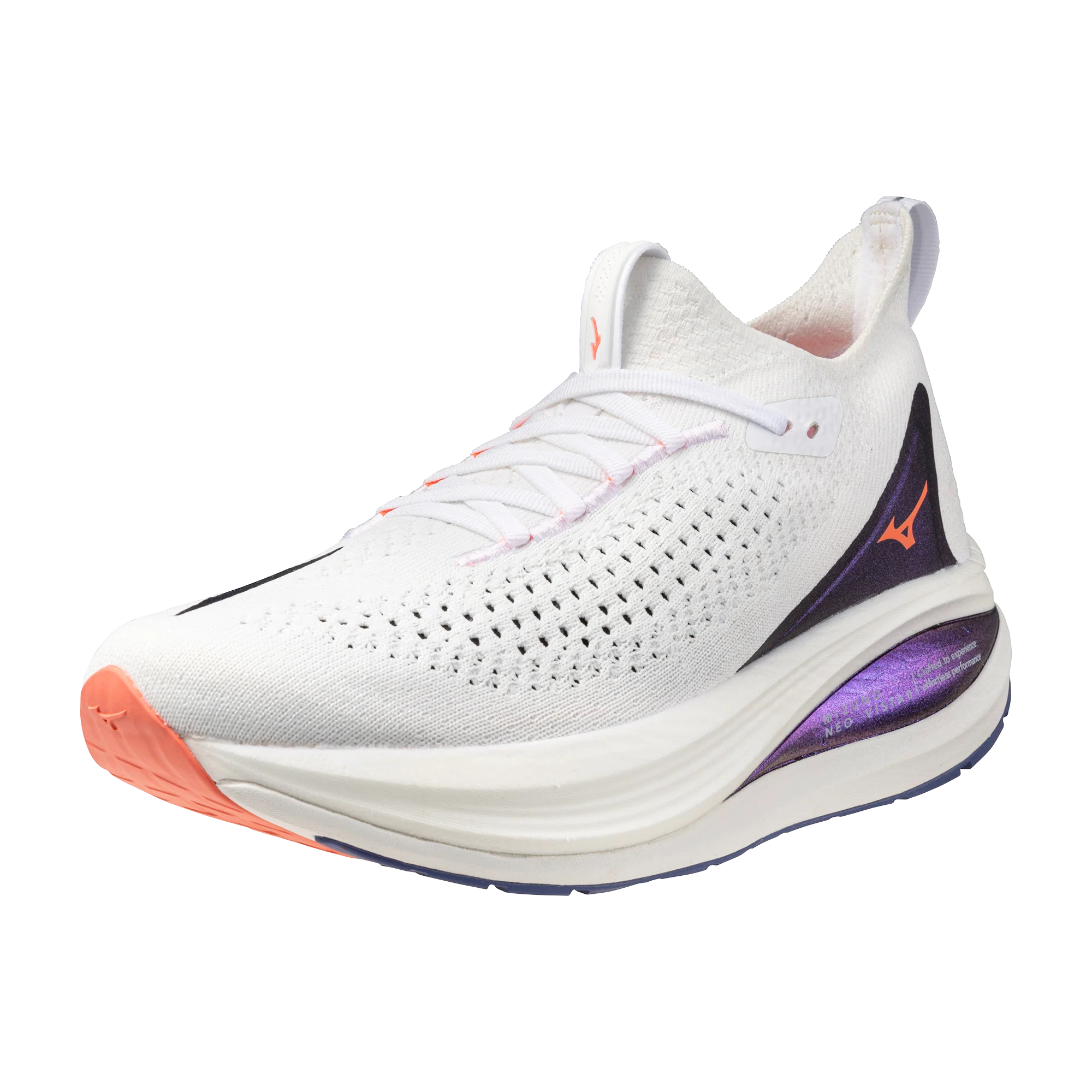 Mizuno Womens Neo Vista 2 - White/Striking Coral/Iris Bloom - Neutral - AW25 - Image 6