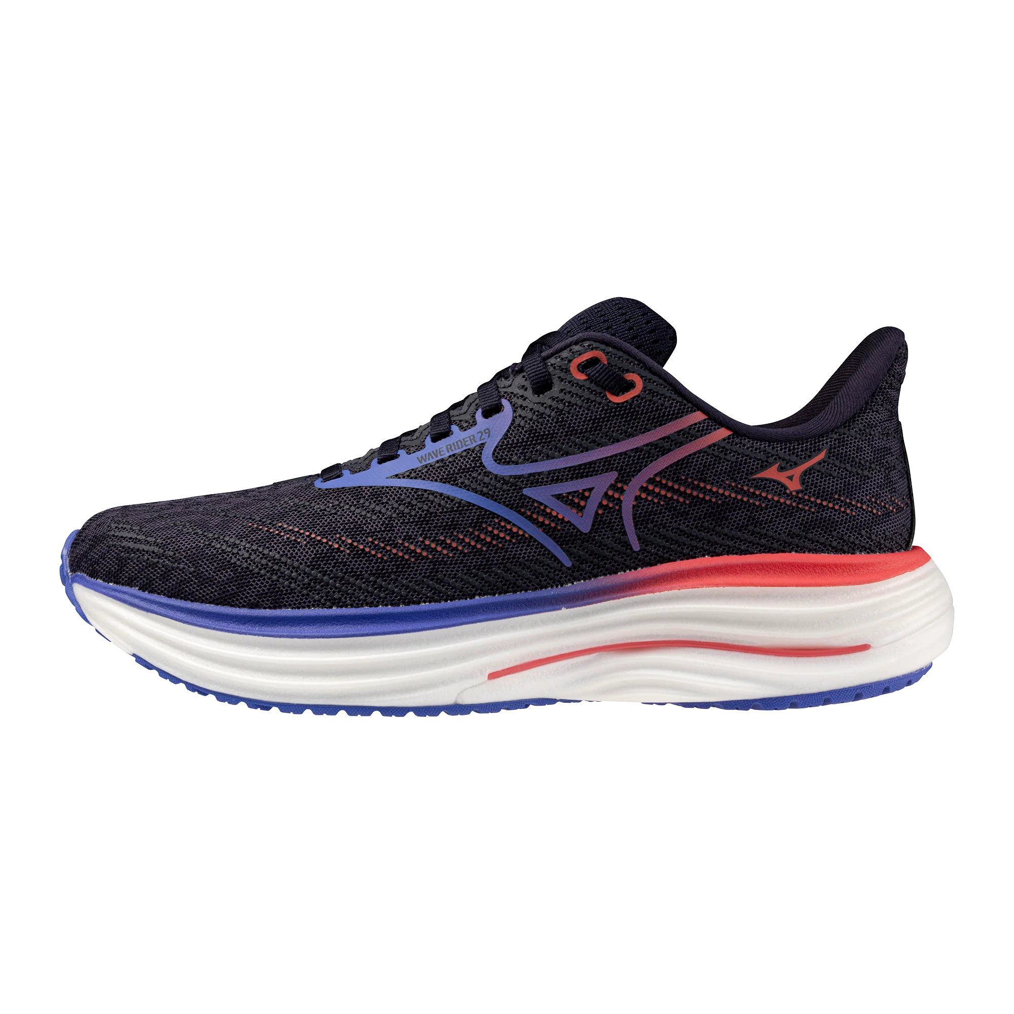 Mizuno Womens Wave Rider 29 - Odyssey Gray/Iris Bloom/Calypso Coral - Neutral - AW25 - Image 3