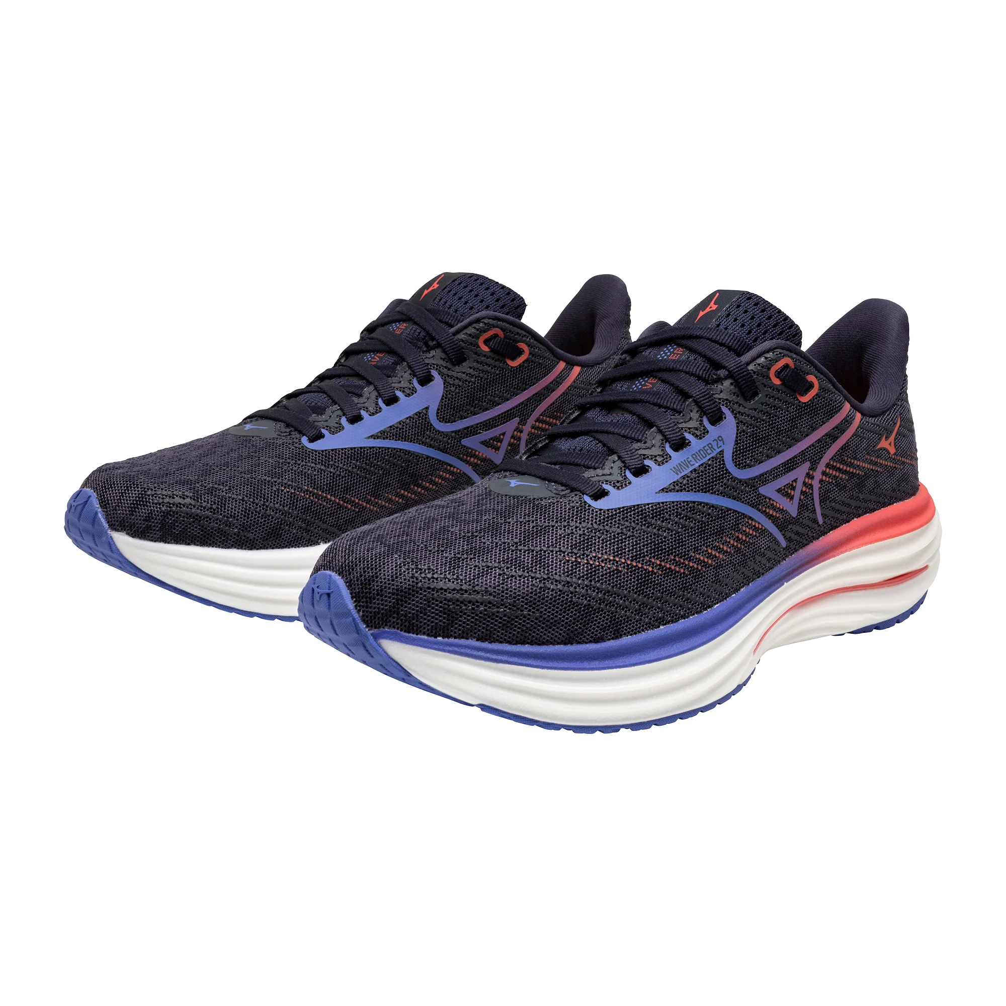 Mizuno Womens Wave Rider 29 - Odyssey Gray/Iris Bloom/Calypso Coral - Neutral - AW25 - Image 9