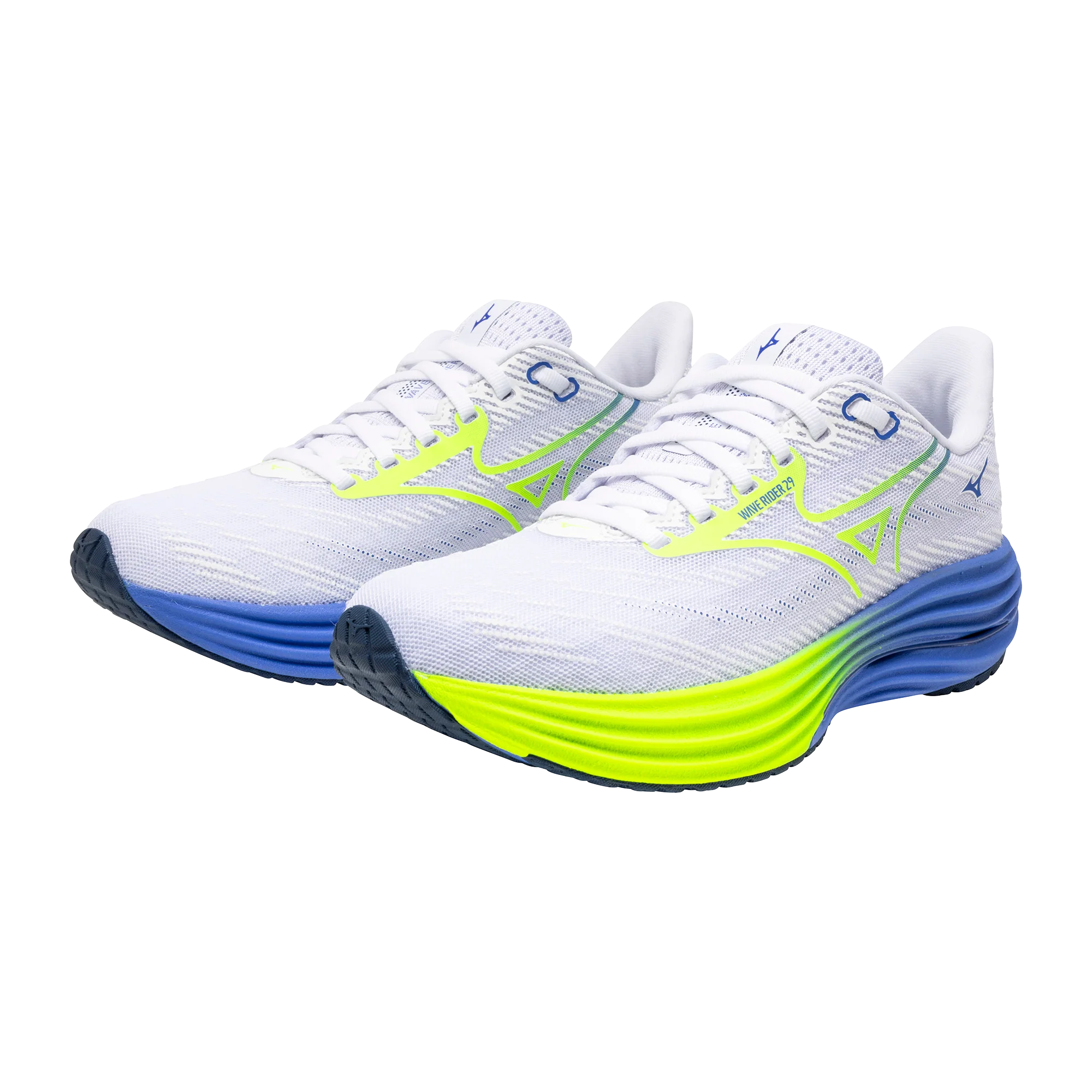 Mizuno Womens Wave Rider 29 - White/Lightning Yellow/Ultramarine - Neutral - SS26 - Image 4