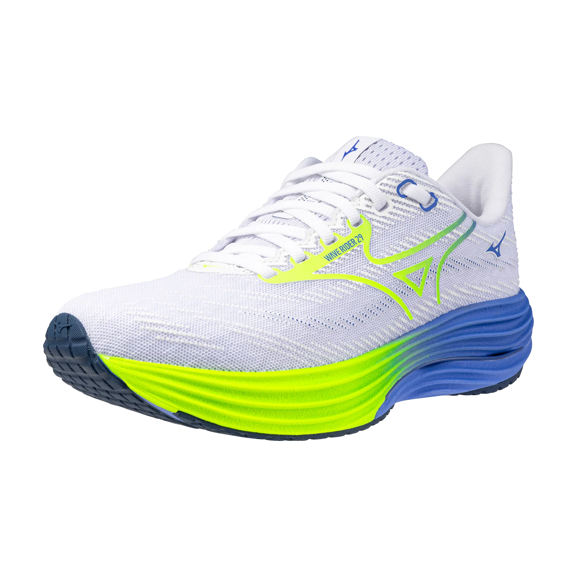 Mizuno Womens Wave Rider 29 - White/Lightning Yellow/Ultramarine - Neutral - SS26 - Image 6