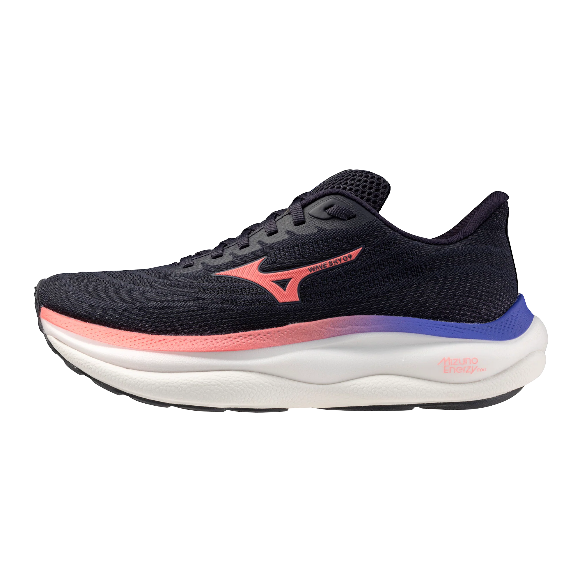 Mizuno Womens Wave Sky 9 - Odyssey Gray/Striking Coral/Iris Bloom - Neutral - AW25 - Image 3