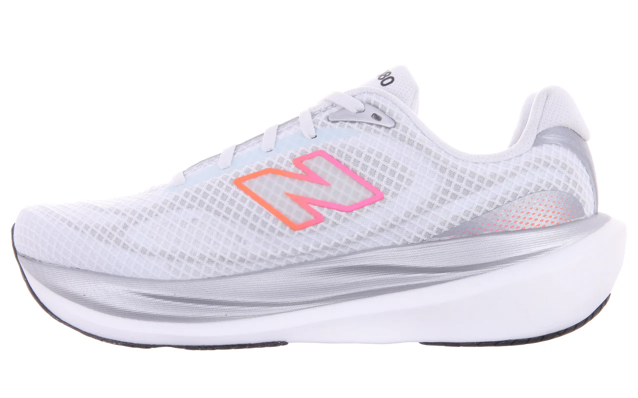 New Balance Mens 1080V15 - White/Pink Heat/Tangerine - Neutral - SS26 - Image 3