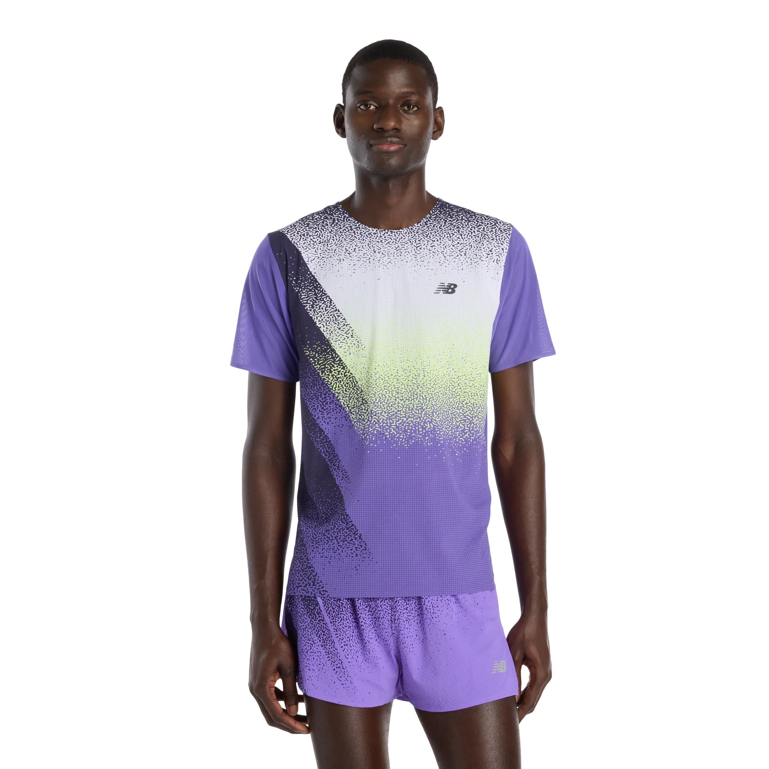 New Balance Mens Race Day Ultra Light Printed T-Shirt - Electric Purple - SS26 - Image 2