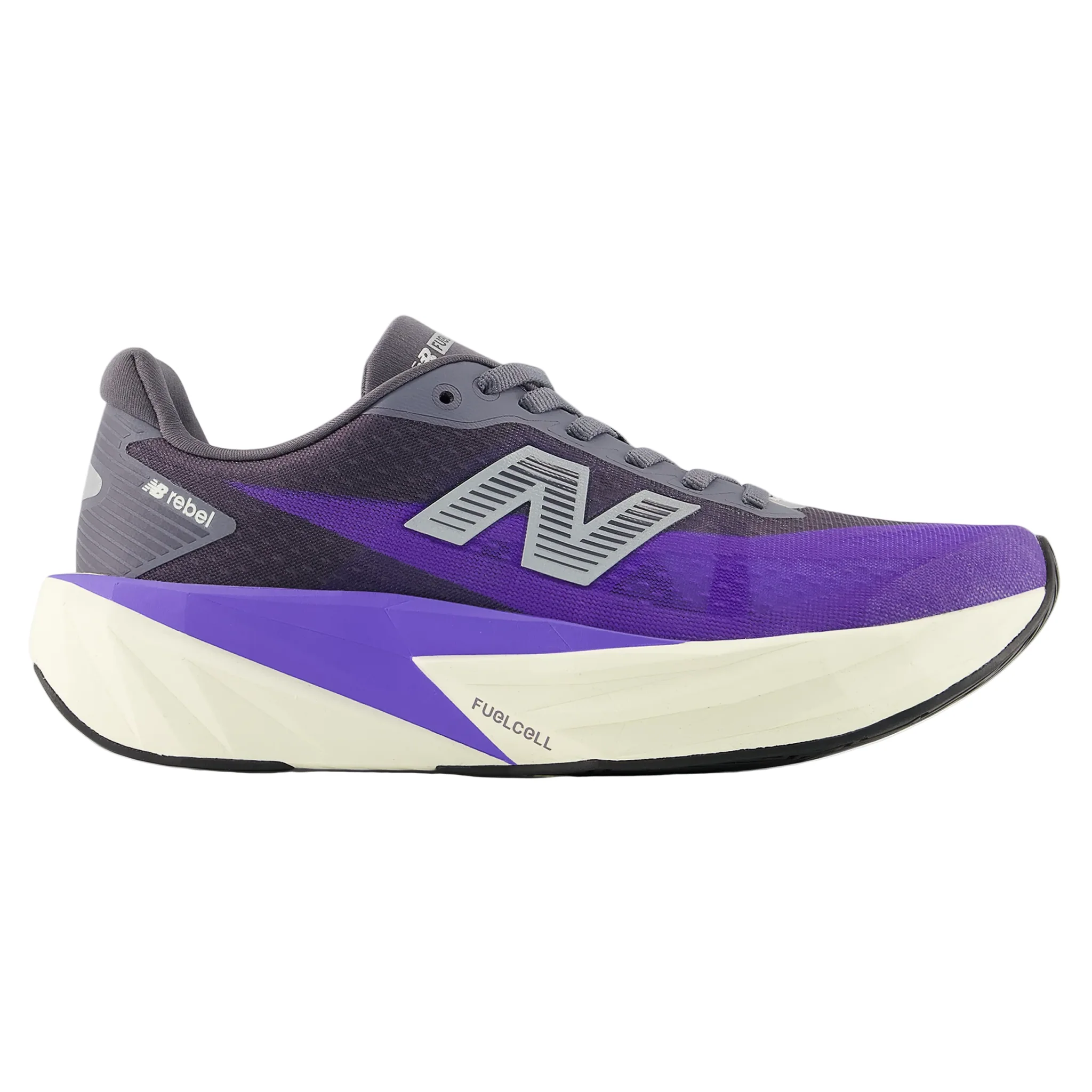 New Balance Womens FuelCell Rebel V5 Wide - D Width - Electric Indigo/Truffle Salt/Silver Metallic - Neutral - SS26