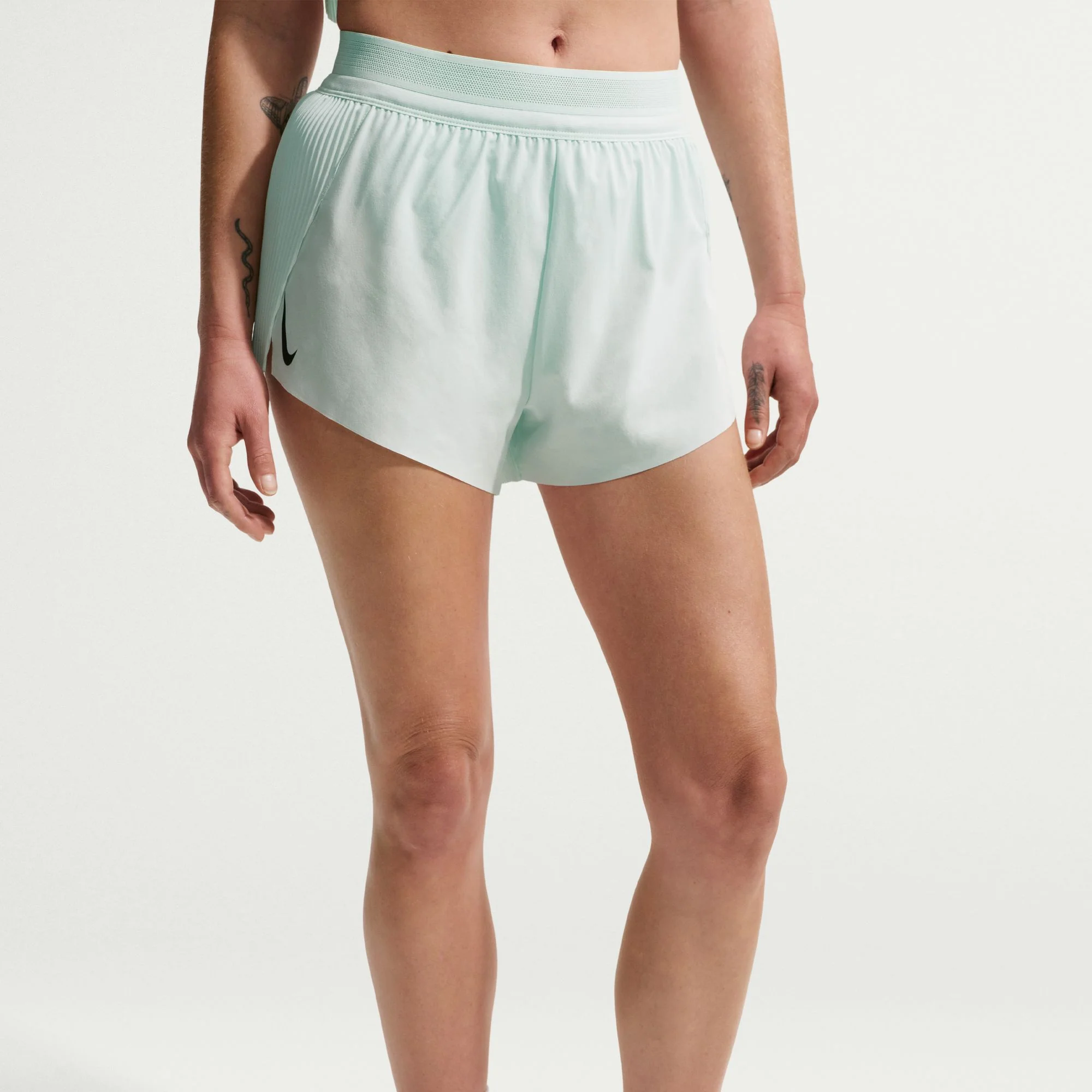 Nike AeroSwift Women's Dri-FIT ADV Mid-Rise 3" Shorts - Barely Green/Black - SU26 - Image 4