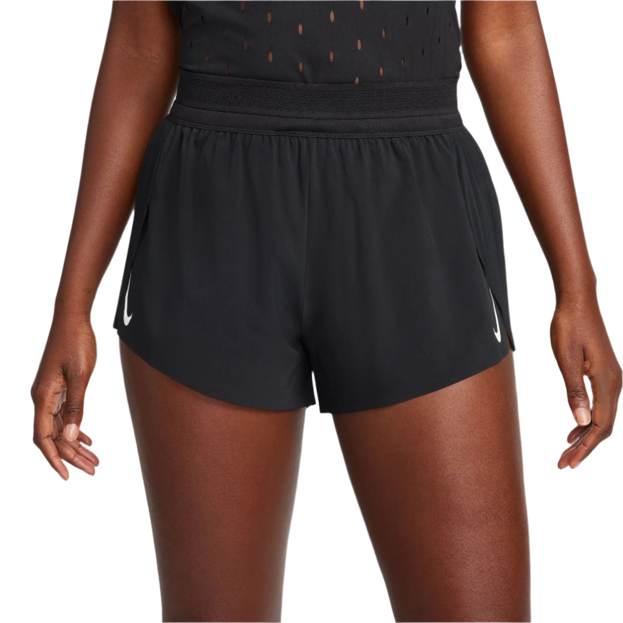 Nike AeroSwift Women's Dri-FIT ADV Mid-Rise 3" Brief-Lined Running Shorts - Black/White - SP25