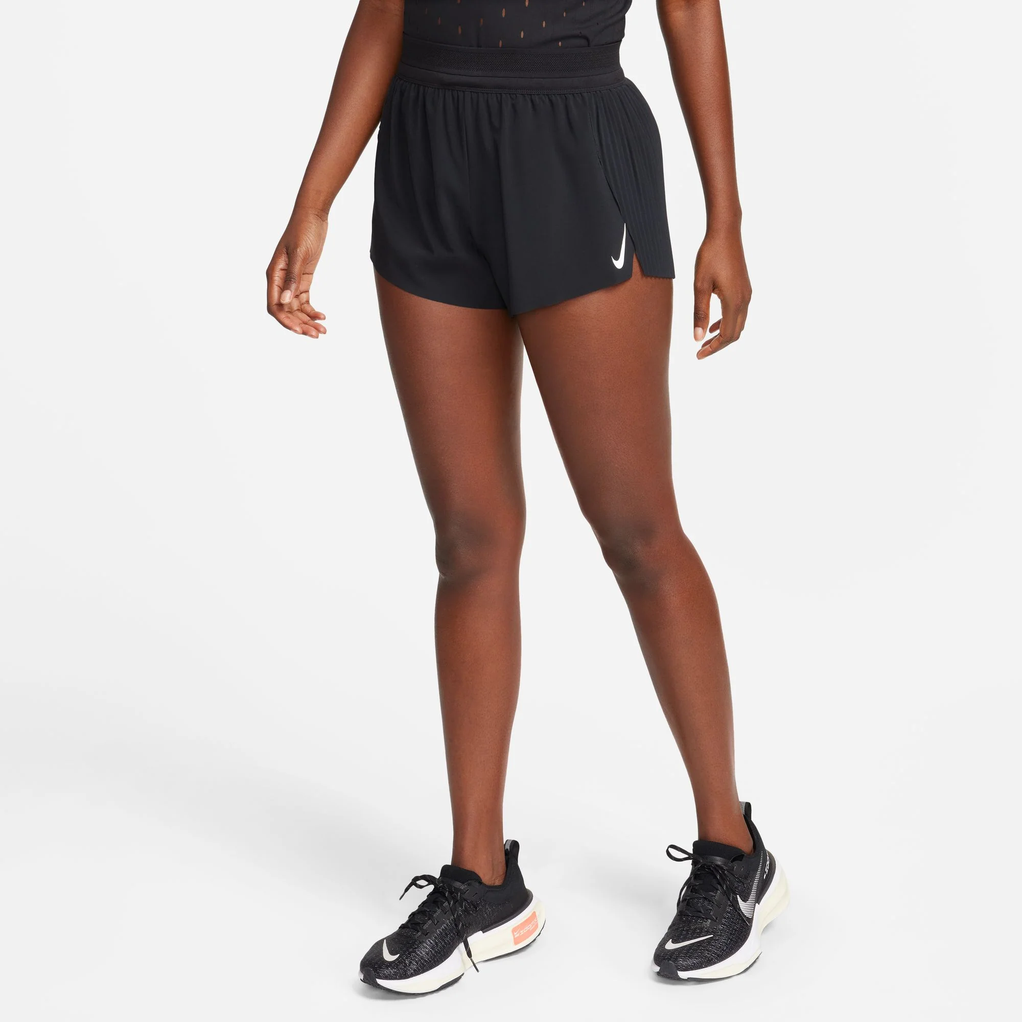 Nike AeroSwift Women's Dri-FIT ADV Mid-Rise 3" Brief-Lined Running Shorts - Black/White - SP25 - Image 12
