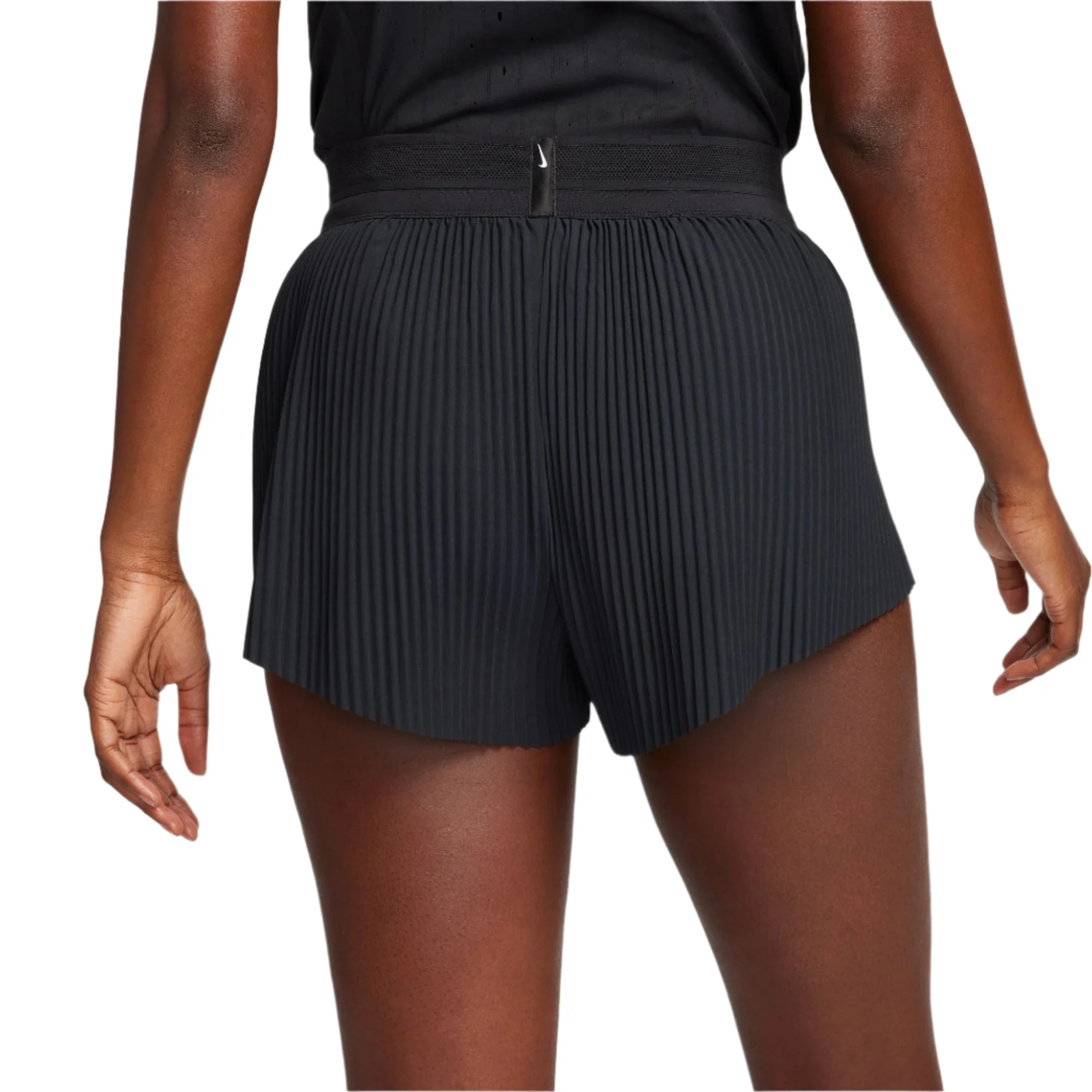 Nike AeroSwift Women's Dri-FIT ADV Mid-Rise 3" Brief-Lined Running Shorts - Black/White - SP25 - Image 2