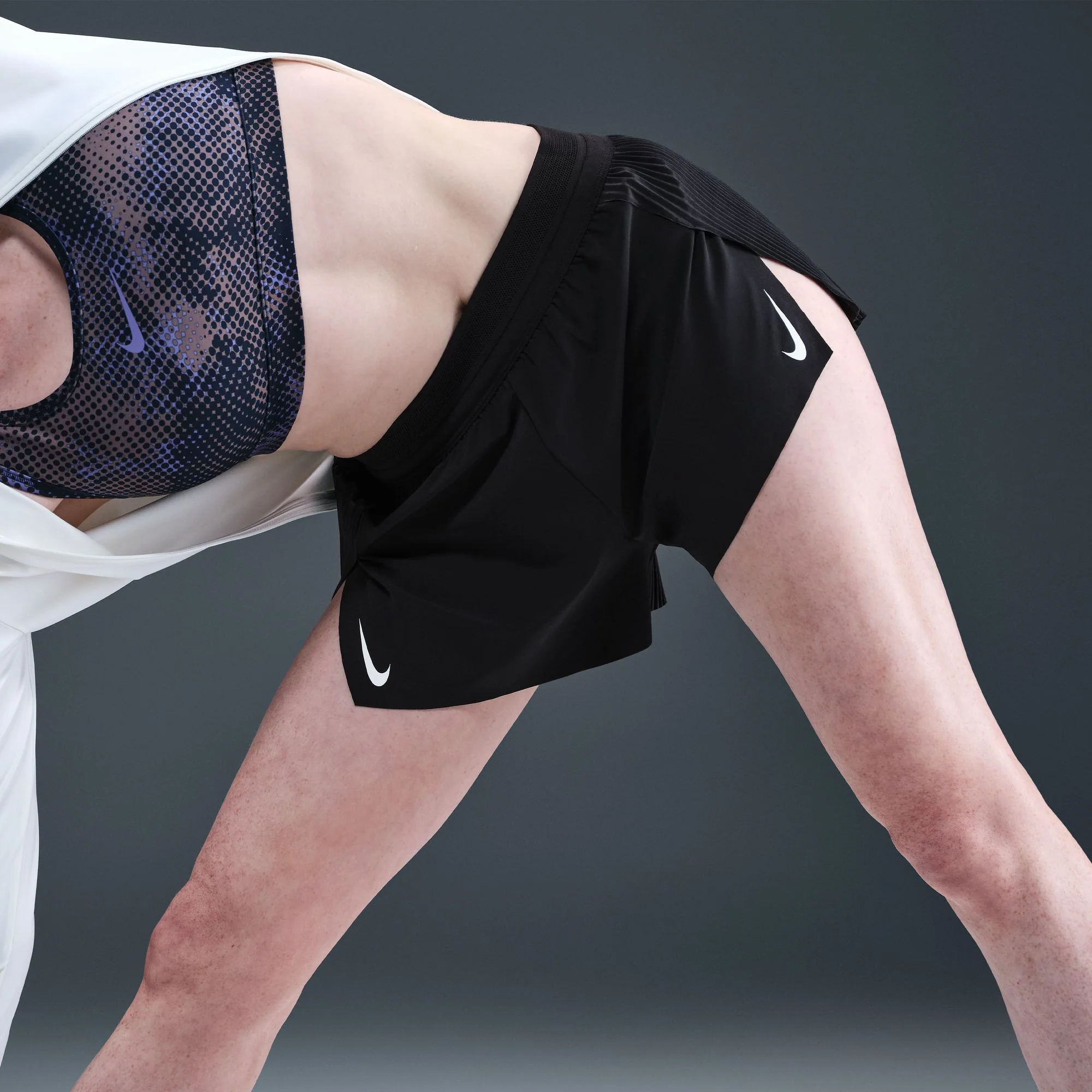 Nike AeroSwift Women's Dri-FIT ADV Mid-Rise 3" Brief-Lined Running Shorts - Black/White - SP25 - Image 8