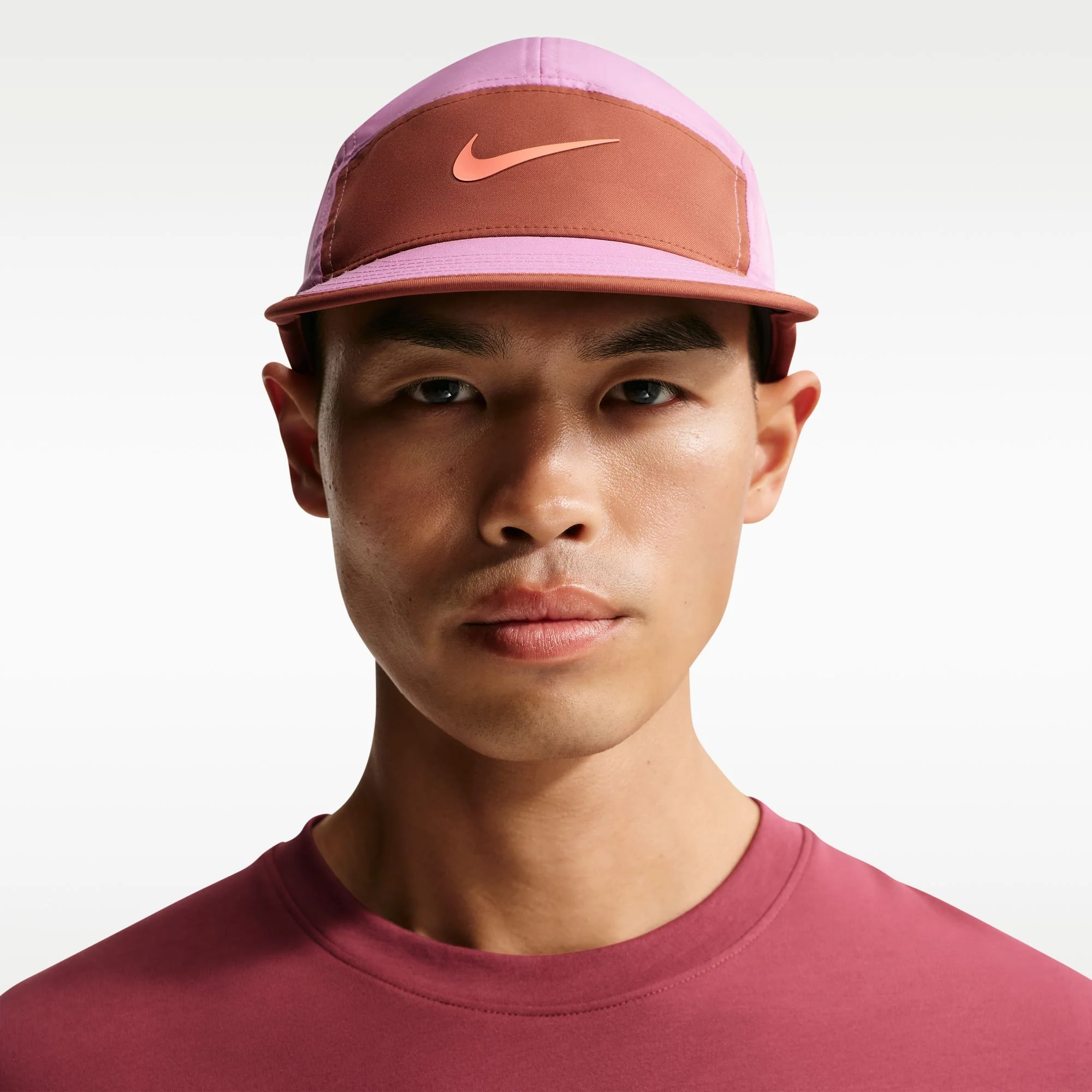 Nike Fly Unisex Dri-FIT Unstructured Swoosh Cap - Light Magenta/Dusty Peach/Orange Frost - Image 7