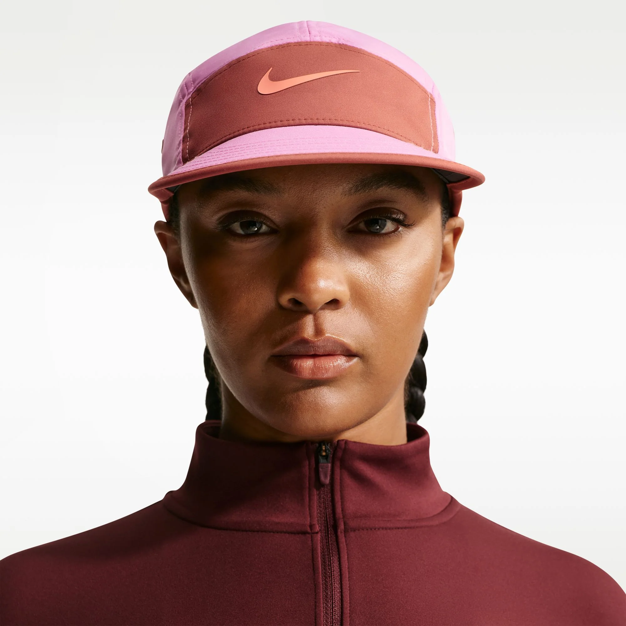 Nike Fly Unisex Dri-FIT Unstructured Swoosh Cap - Light Magenta/Dusty Peach/Orange Frost - Image 8