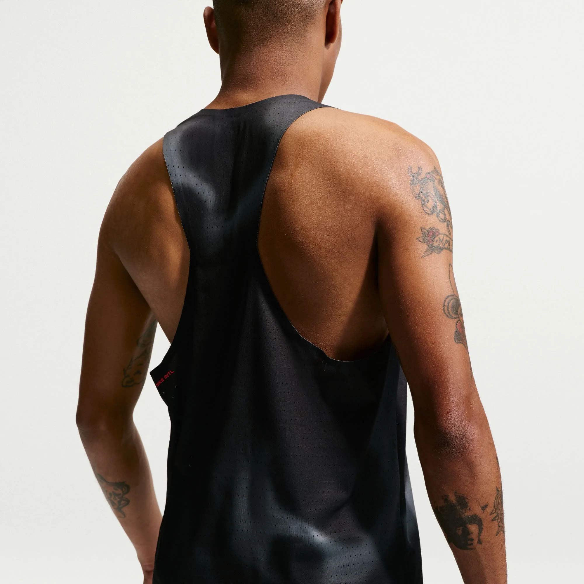 Nike Mens AeroSwift Dri-FIT ADV Running Singlet - Black/Dark Smoke Grey/Bright Crimson - SP26 - Image 3