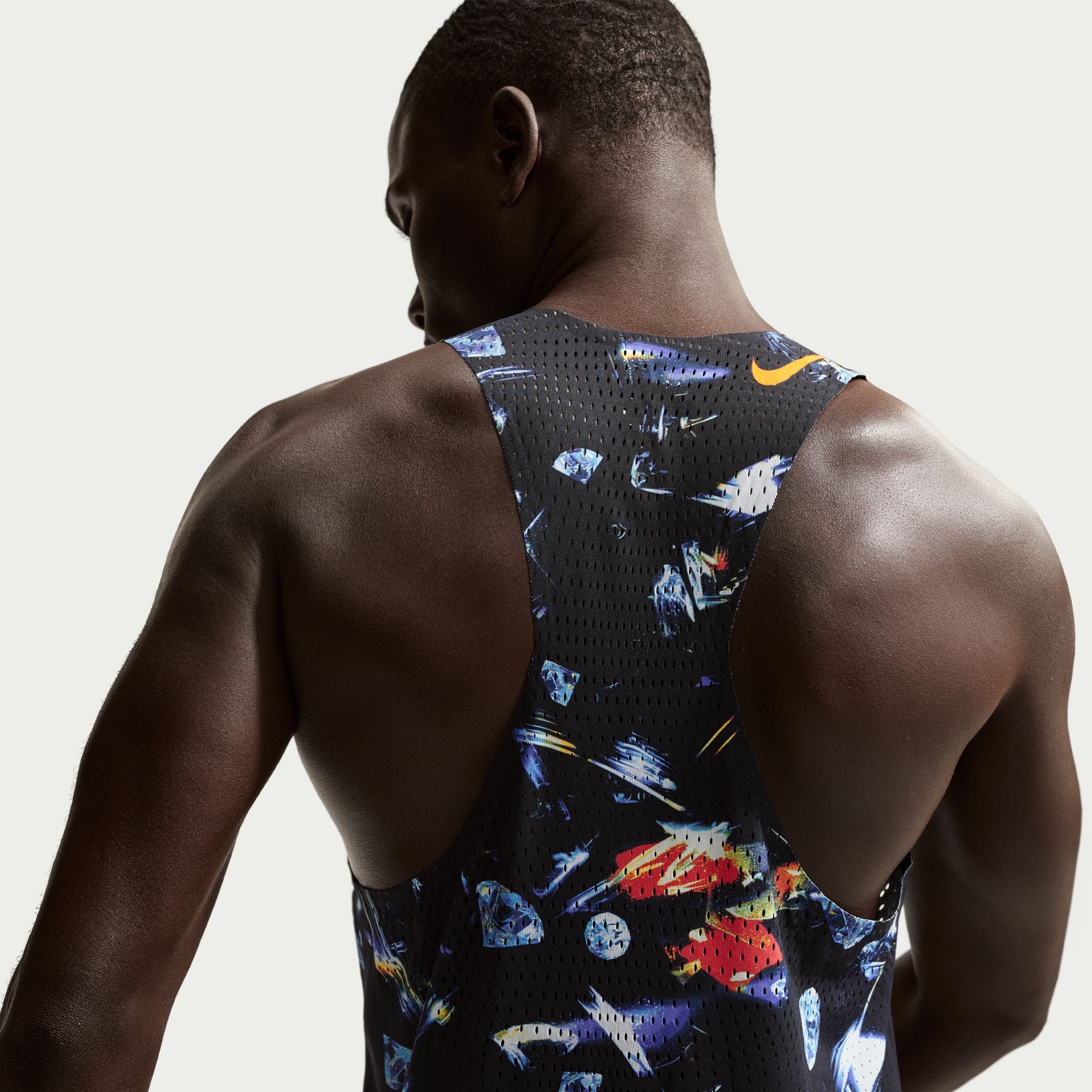 Nike Mens AeroSwift Dri-FIT ADV Running Singlet - Black/Laser Orange - HO25 - Image 4