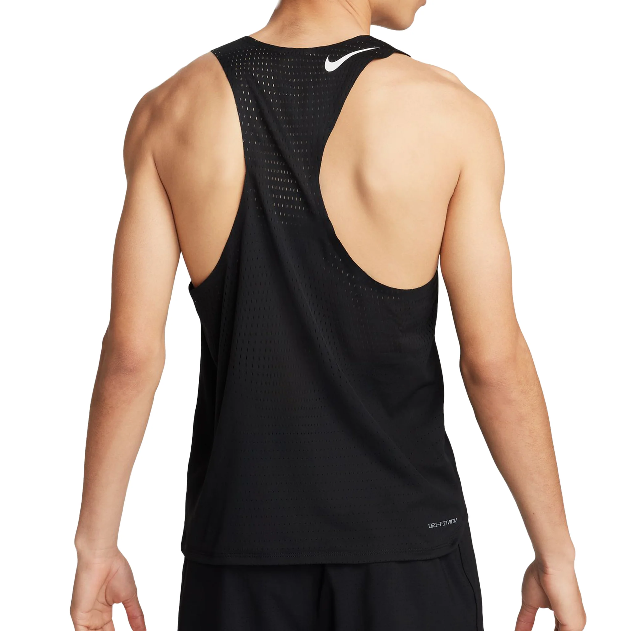 Nike Mens AeroSwift Dri-FIT ADV Running Singlet - Black/Summit White - HO25 - Image 2