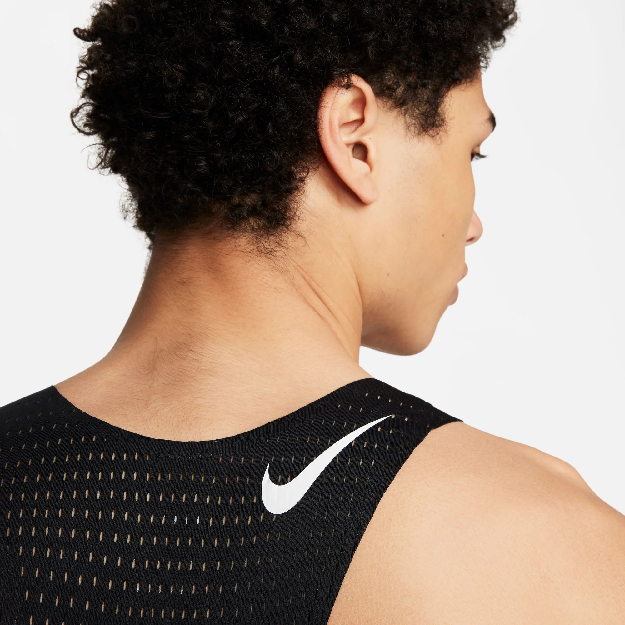 Nike Mens AeroSwift Dri-FIT ADV Running Singlet - Black/Summit White - HO25 - Image 5