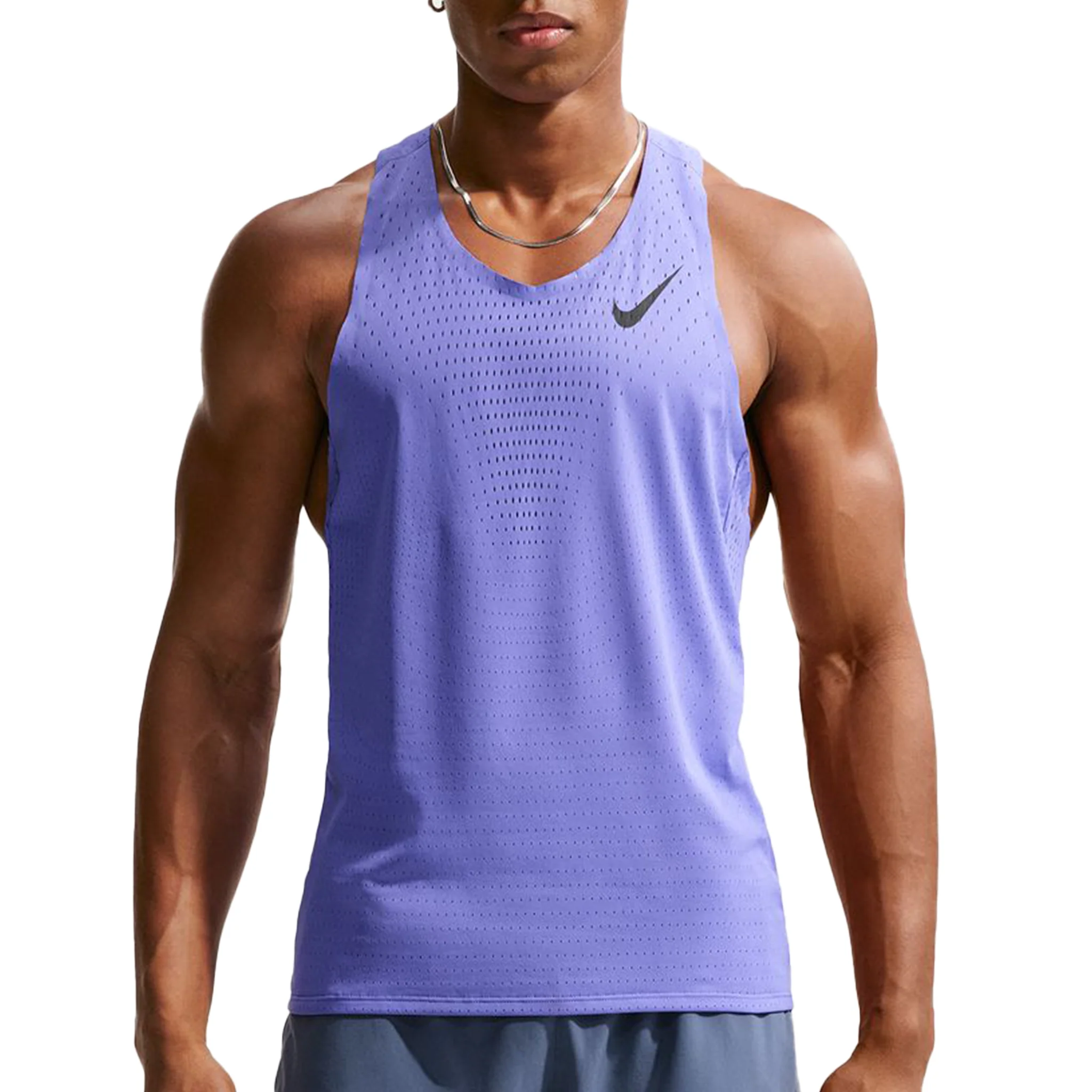 Nike Mens AeroSwift Dri-FIT ADV Running Singlet - Sapphire/Black - SP26