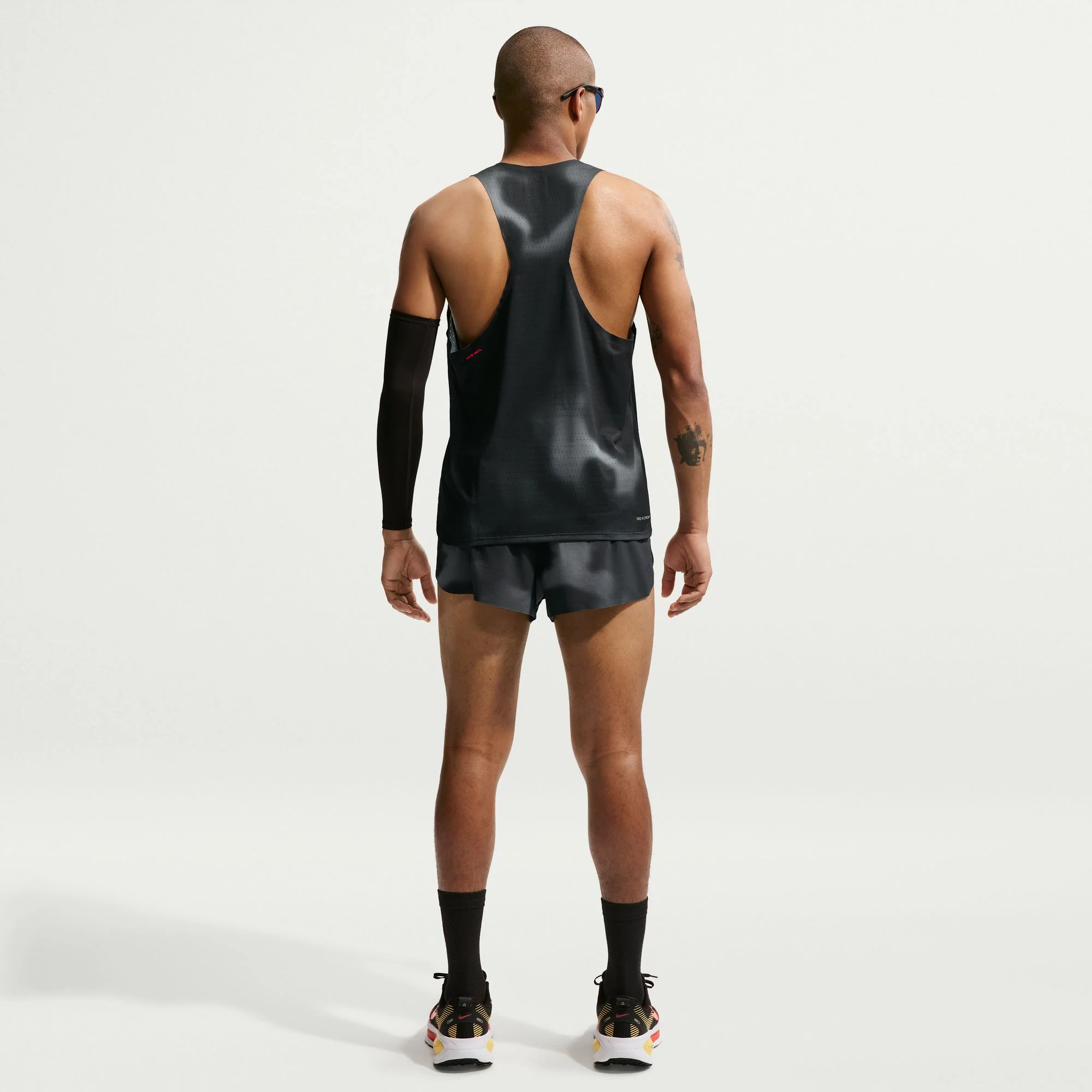 Nike Mens Dri-FIT 2" Brief-Lined AeroSwift Short - Black/Dark Smoke Grey/Bright Crimson - SP26 - Image 5