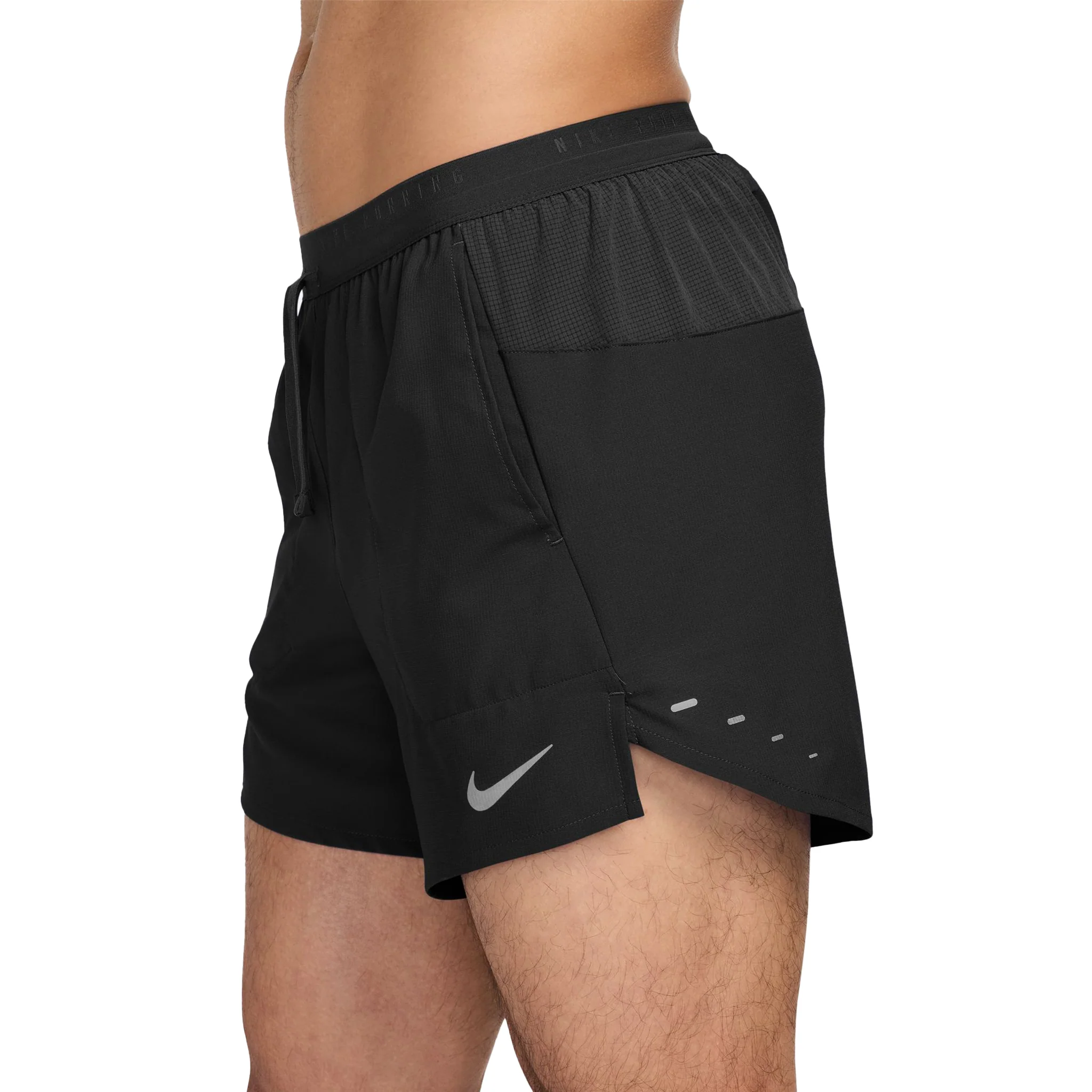 Nike Mens Dri-FIT 5" Brief-Lined Stride Short - Black/Reflective Silver - HO25 - Image 2