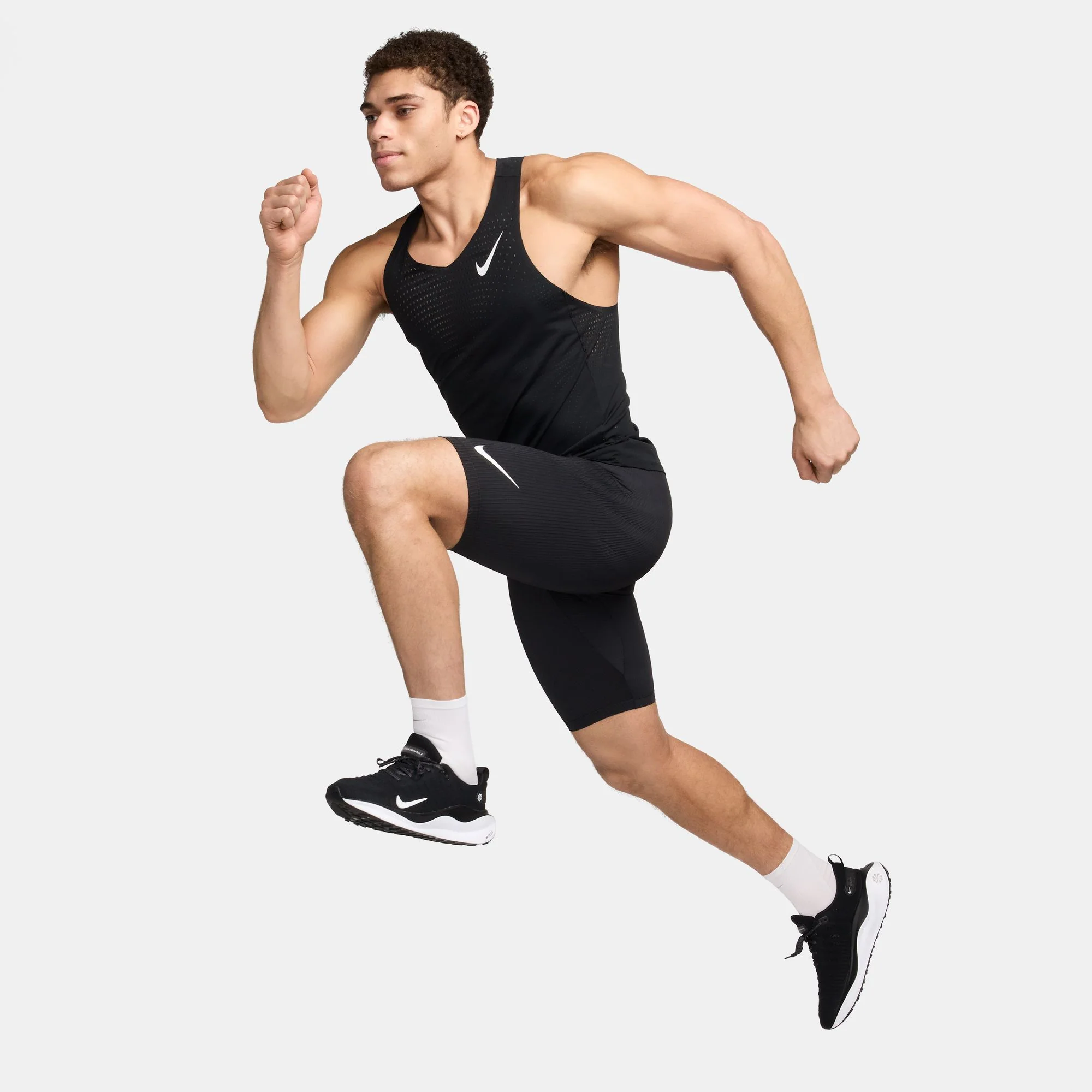 Nike Mens Dri-FIT ADV 1/2 Length AeroSwift Tights - Black/Summit White - Image 4