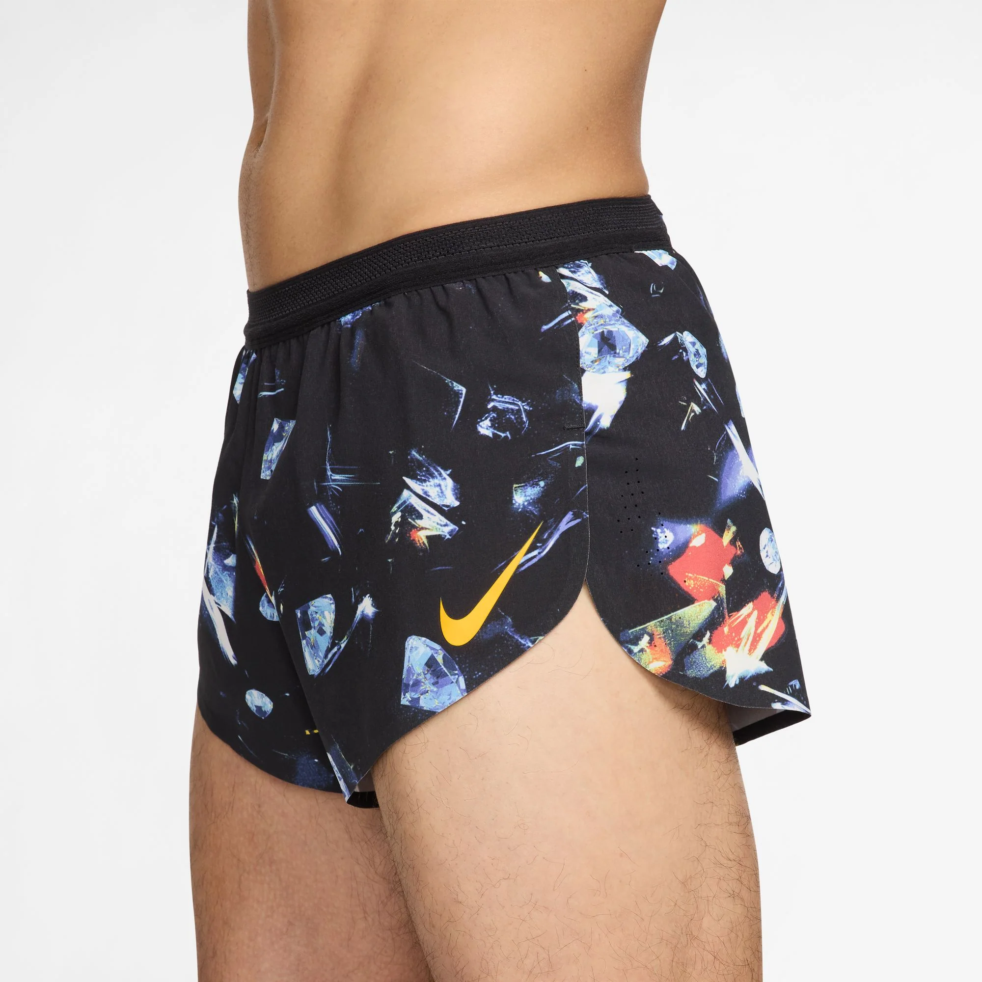 Nike Mens Dri-FIT ADV 2" Brief-Lined Aeroswift Short - Black/Laser Orange - HO25 - Image 3