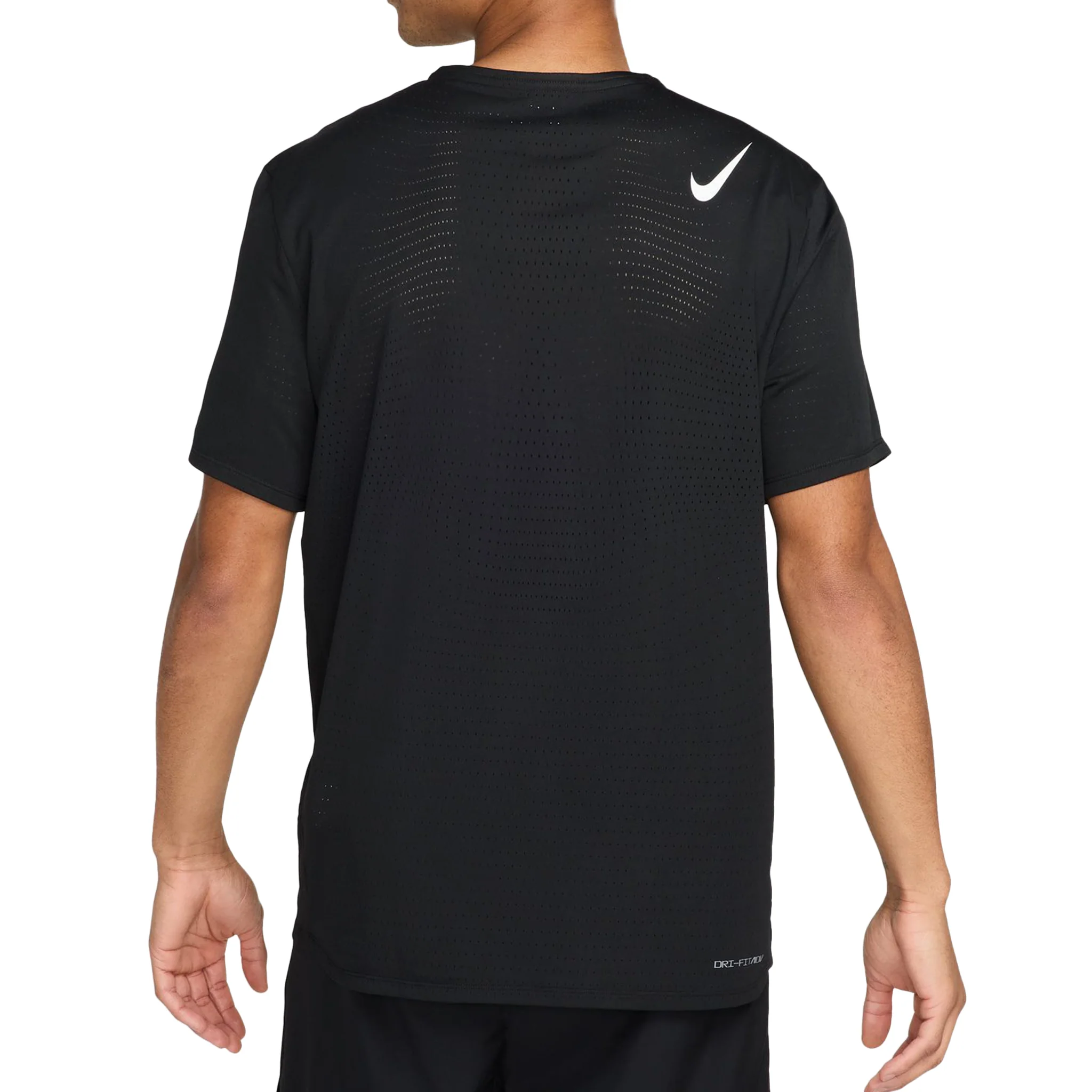 Nike Mens Dri-FIT ADV Short Sleeve AeroSwift Tee - Black/Summit White - HO25 - Image 2