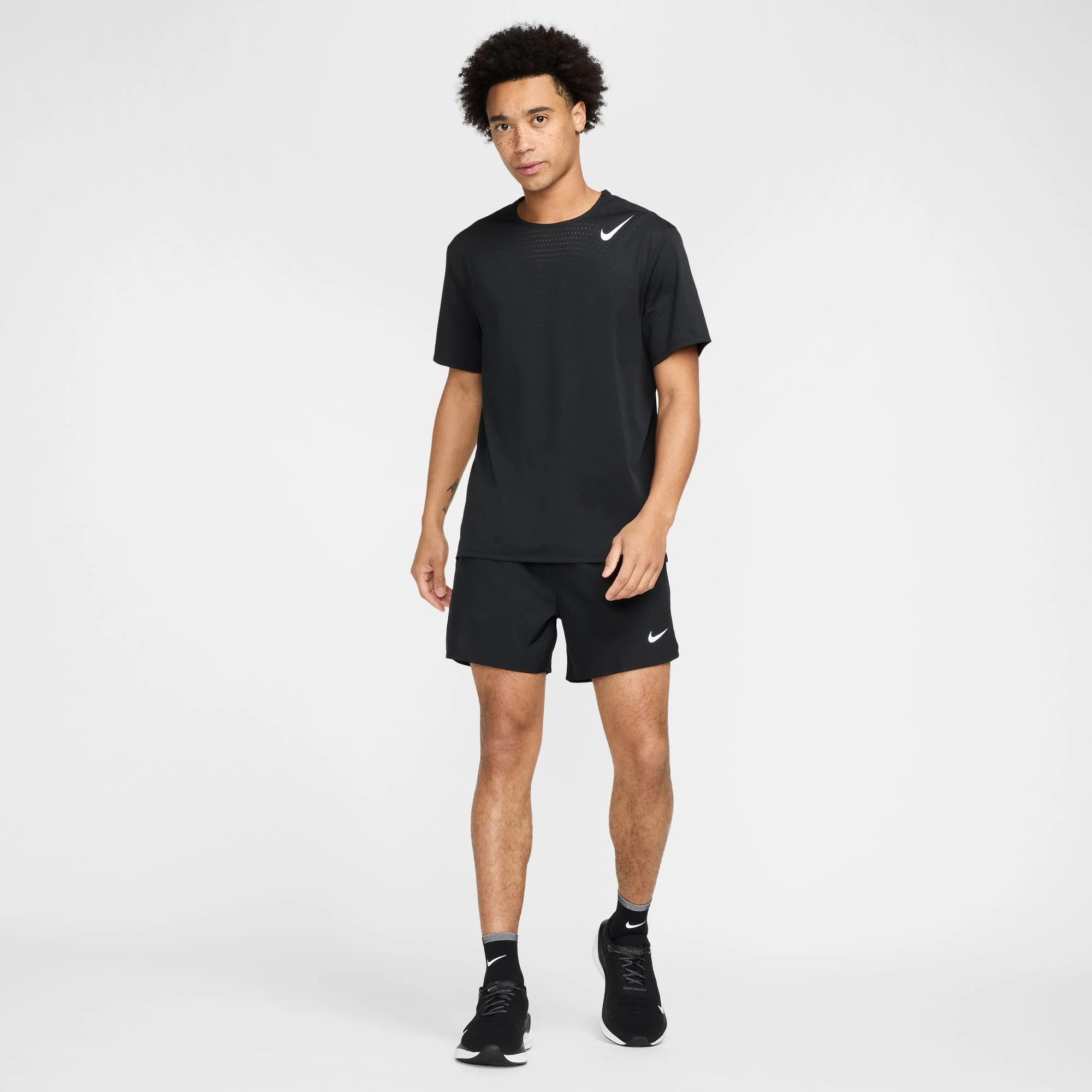 Nike Mens Dri-FIT ADV Short Sleeve AeroSwift Tee - Black/Summit White - HO25 - Image 3