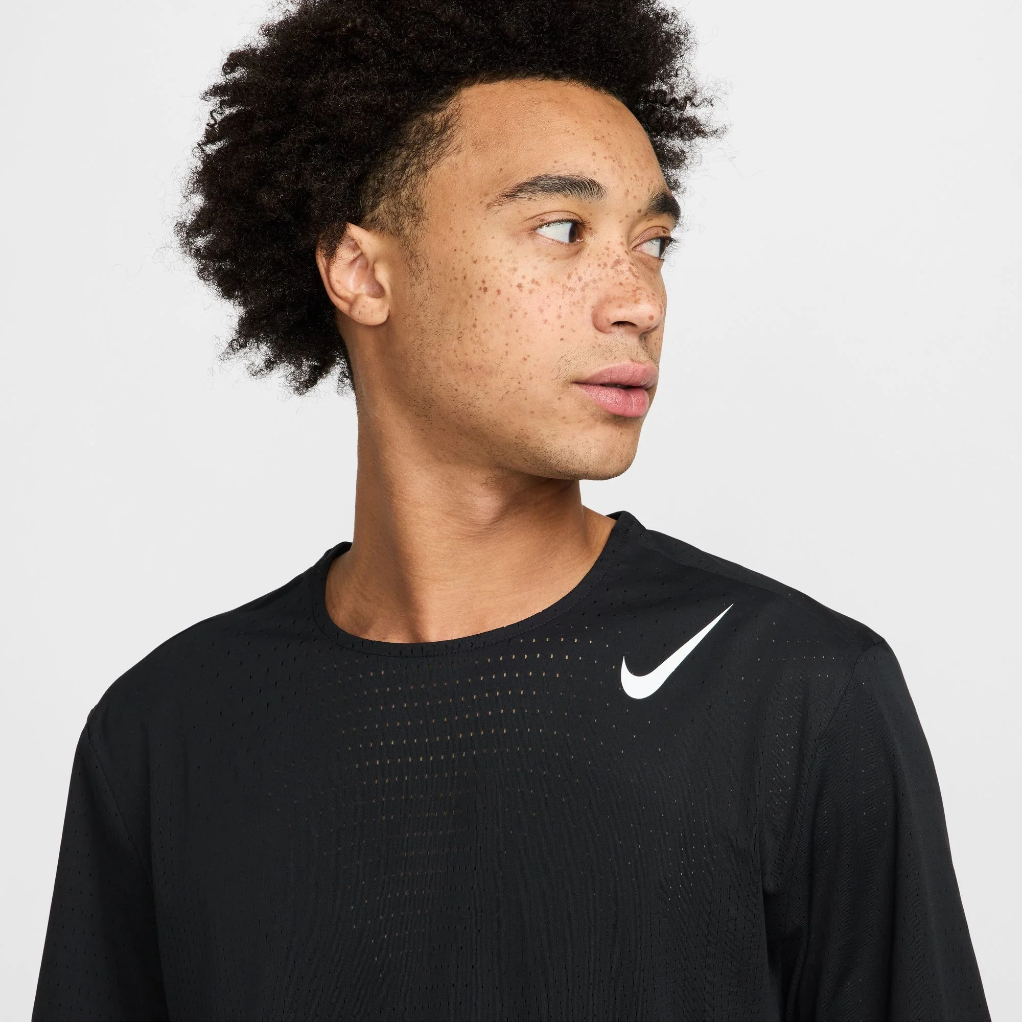 Nike Mens Dri-FIT ADV Short Sleeve AeroSwift Tee - Black/Summit White - HO25 - Image 4