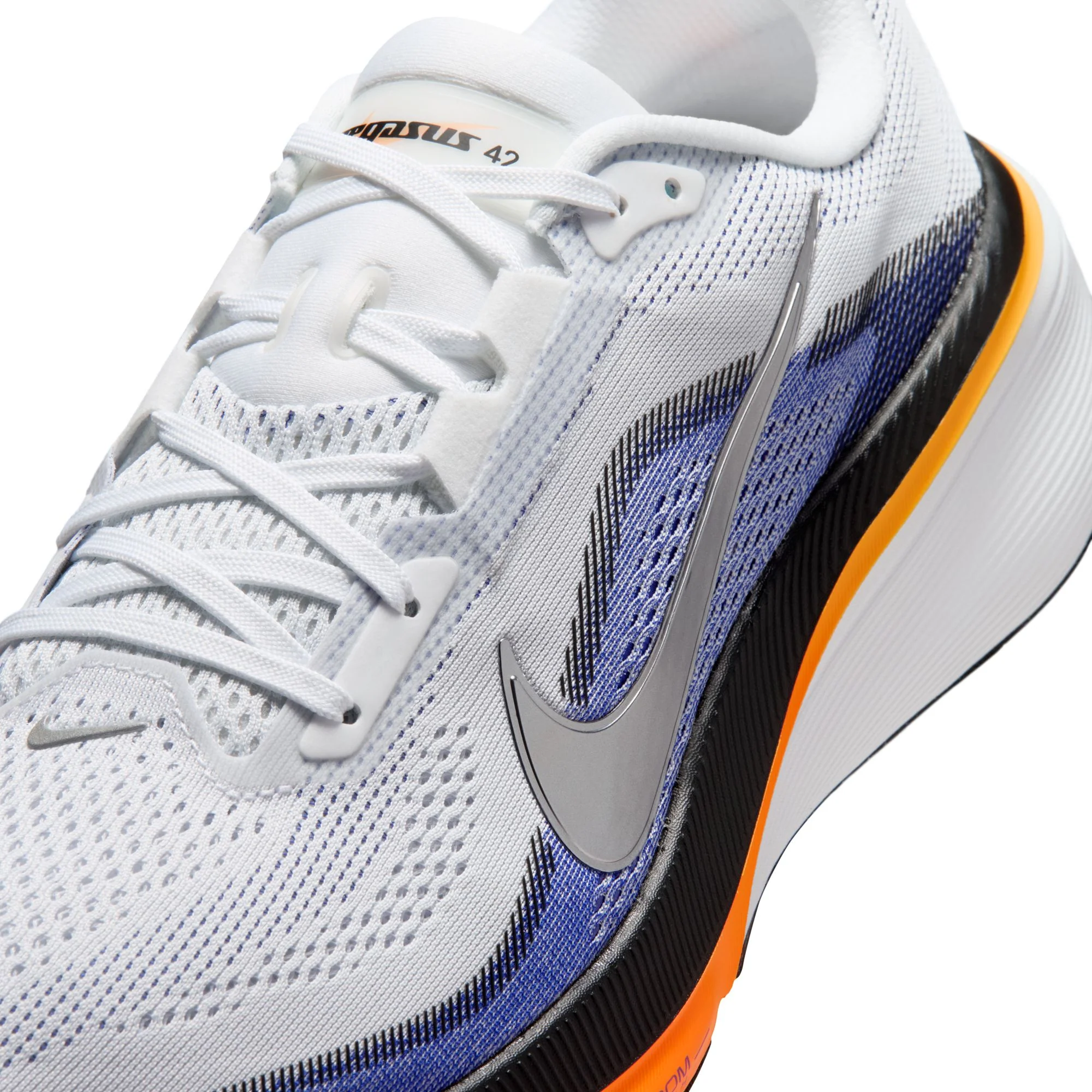 Nike Mens Pegasus 42 - White/Metallic Silver/Lapis/Total Orange - Neutral - SU26 - Image 10