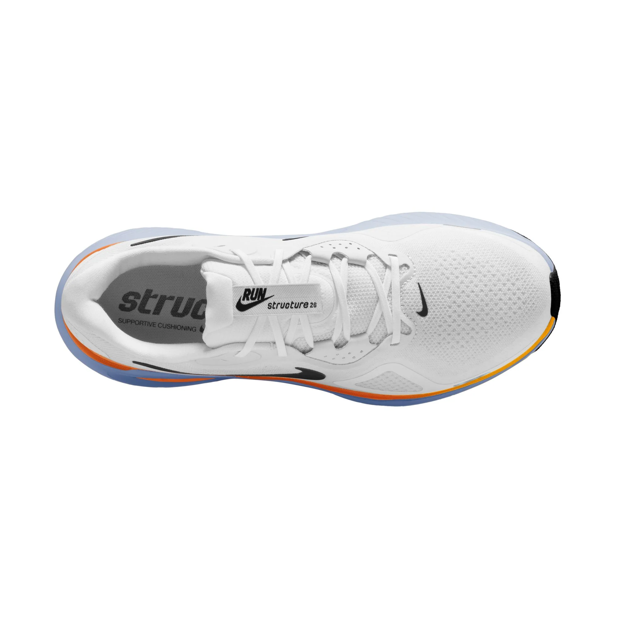 Nike Mens Structure 26 - White/Black/Hydrogen Blue/Total Orange - Stability - SU26 - Image 4