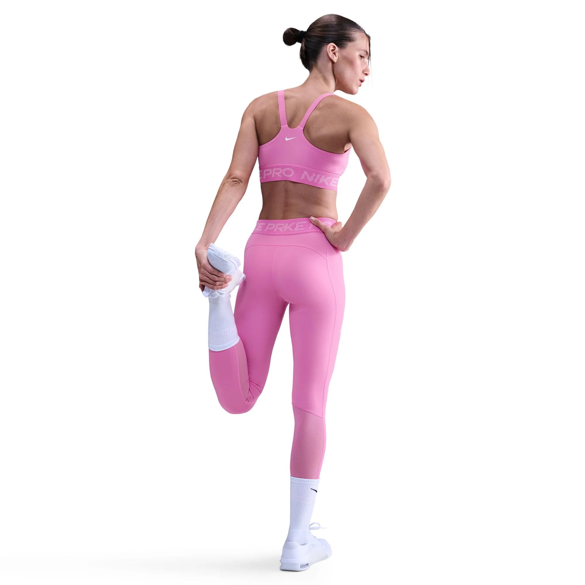 Nike Pro Women's Light-Support Non-Padded Sports Bra - Playful Pink/Pink Foam/White - FA25 - Image 2