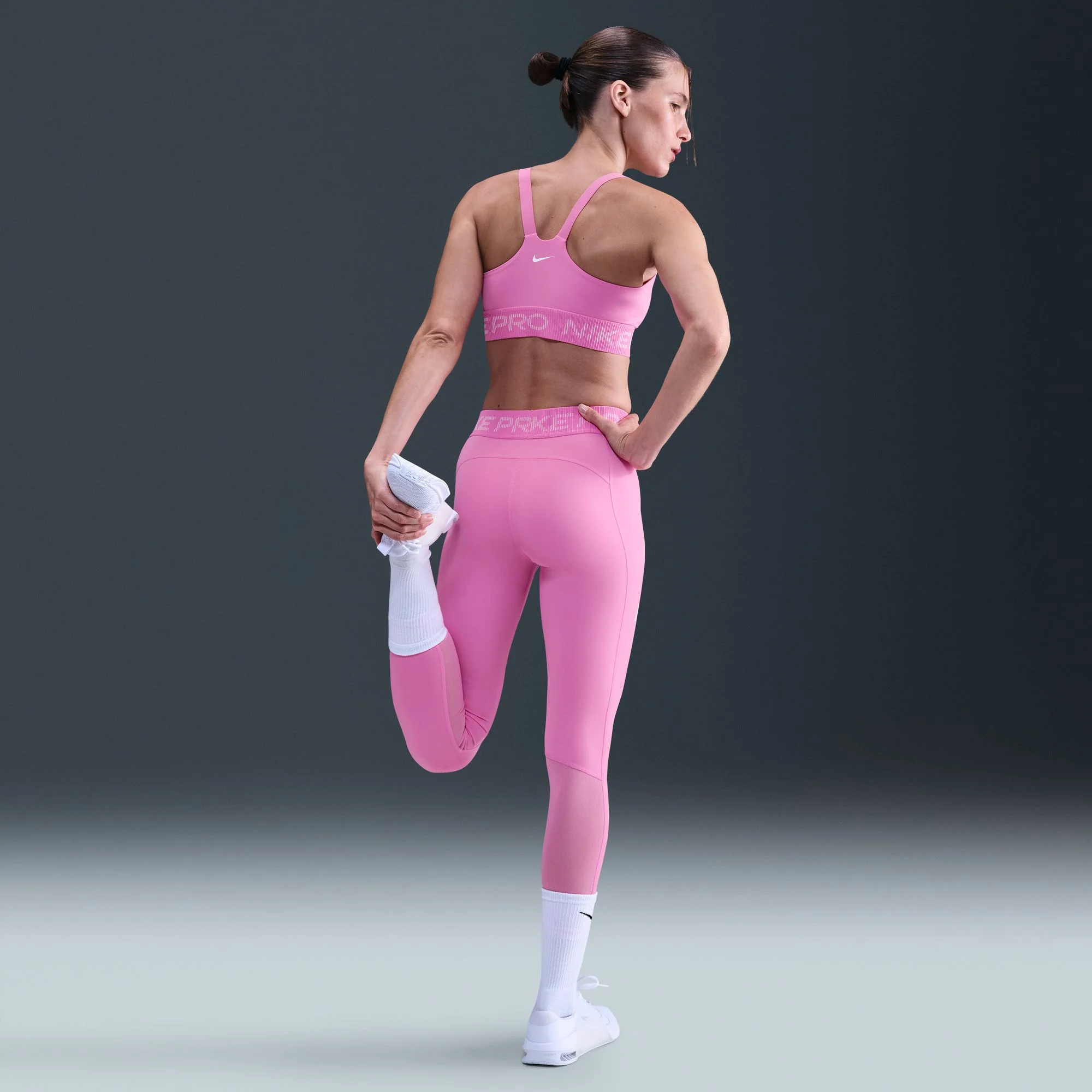 Nike Pro Women's Light-Support Non-Padded Sports Bra - Playful Pink/Pink Foam/White - FA25 - Image 3