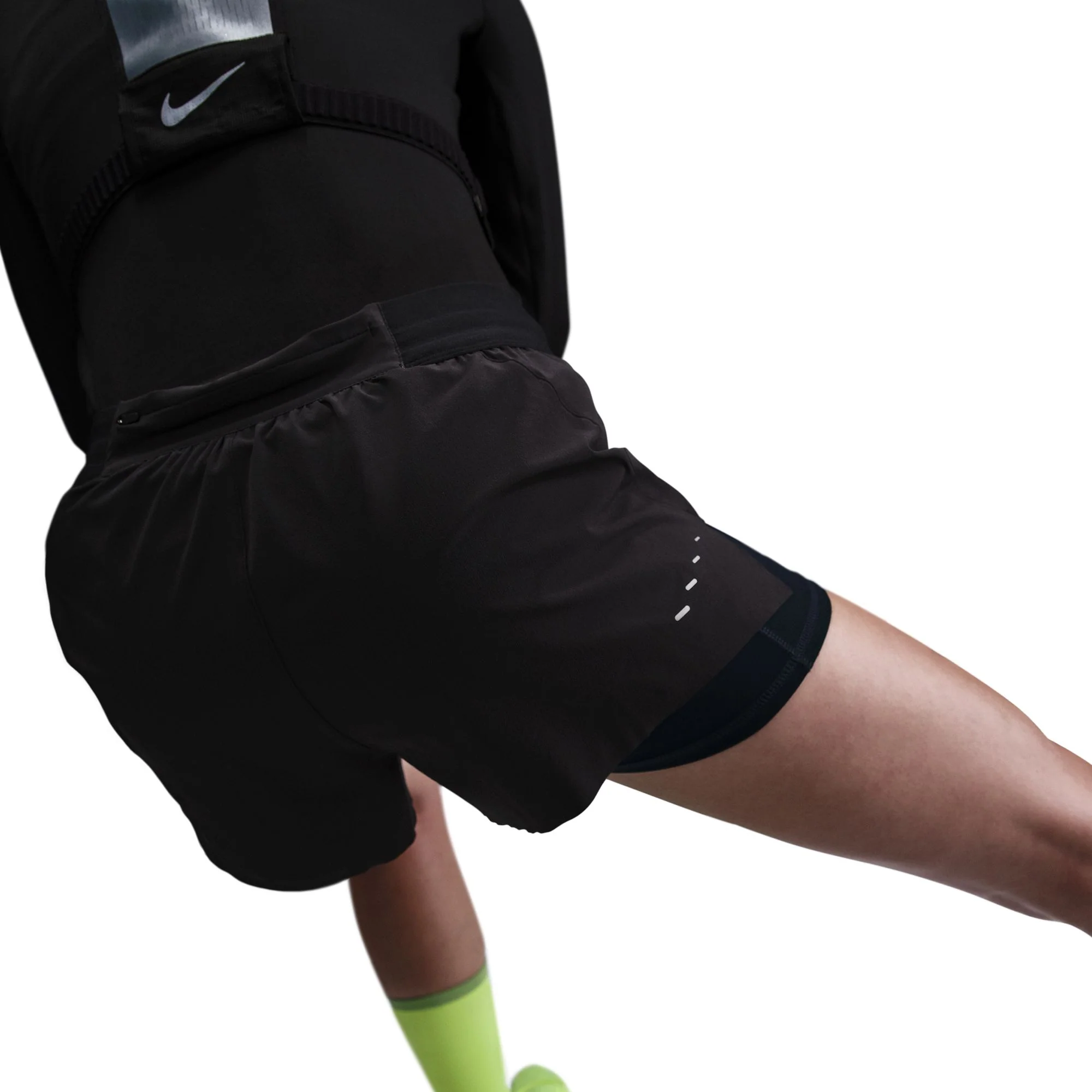Nike Swift Womens Dri-FIT Mid-Rise 2-in-1 Running Shorts - Black/Reflective Silver - Image 3