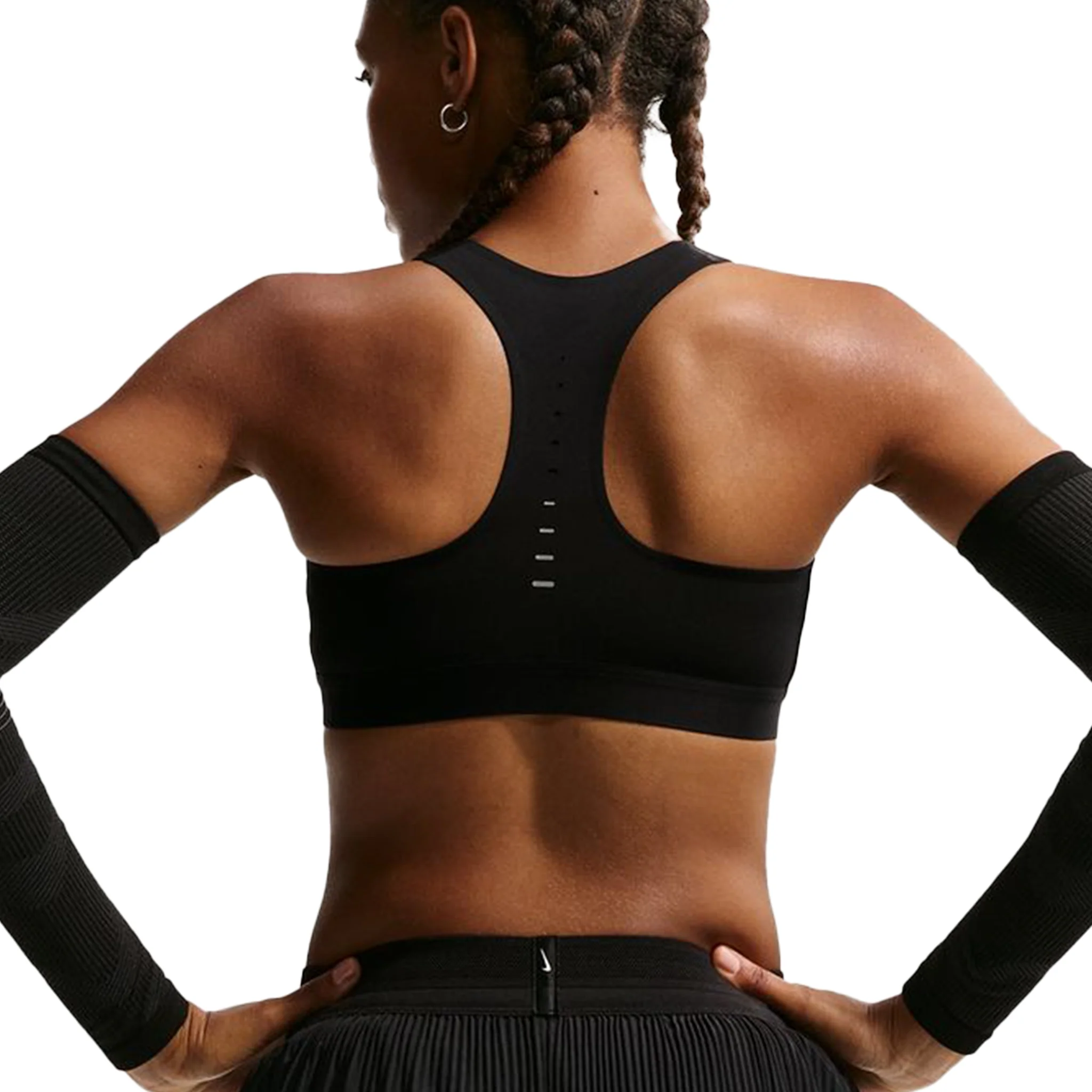Nike Swift Womens High-Support Lightly Lined Sports Bra - Black/Reflective Silver - SP26 - Image 2